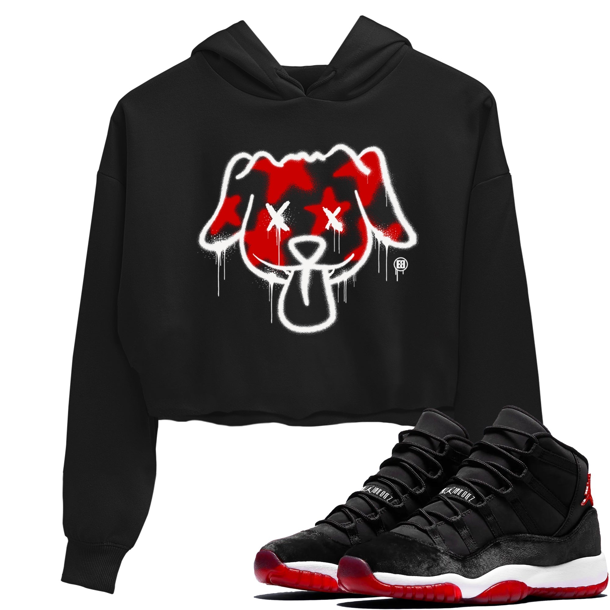 Graffiti Dog snkmatch Women's Top - Air Jordan 11 Bred Velvet