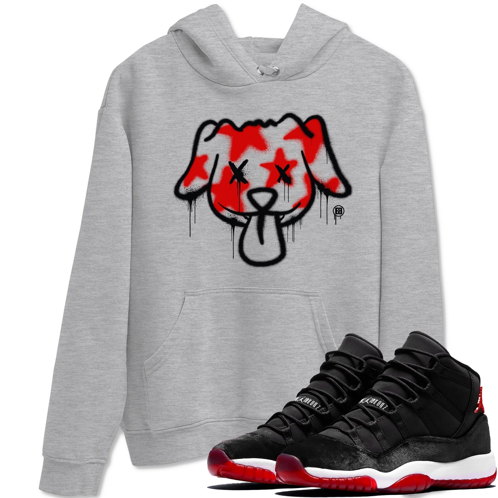 Graffiti Dog snkmatch Tees - Air Jordan 11 Bred Velvet