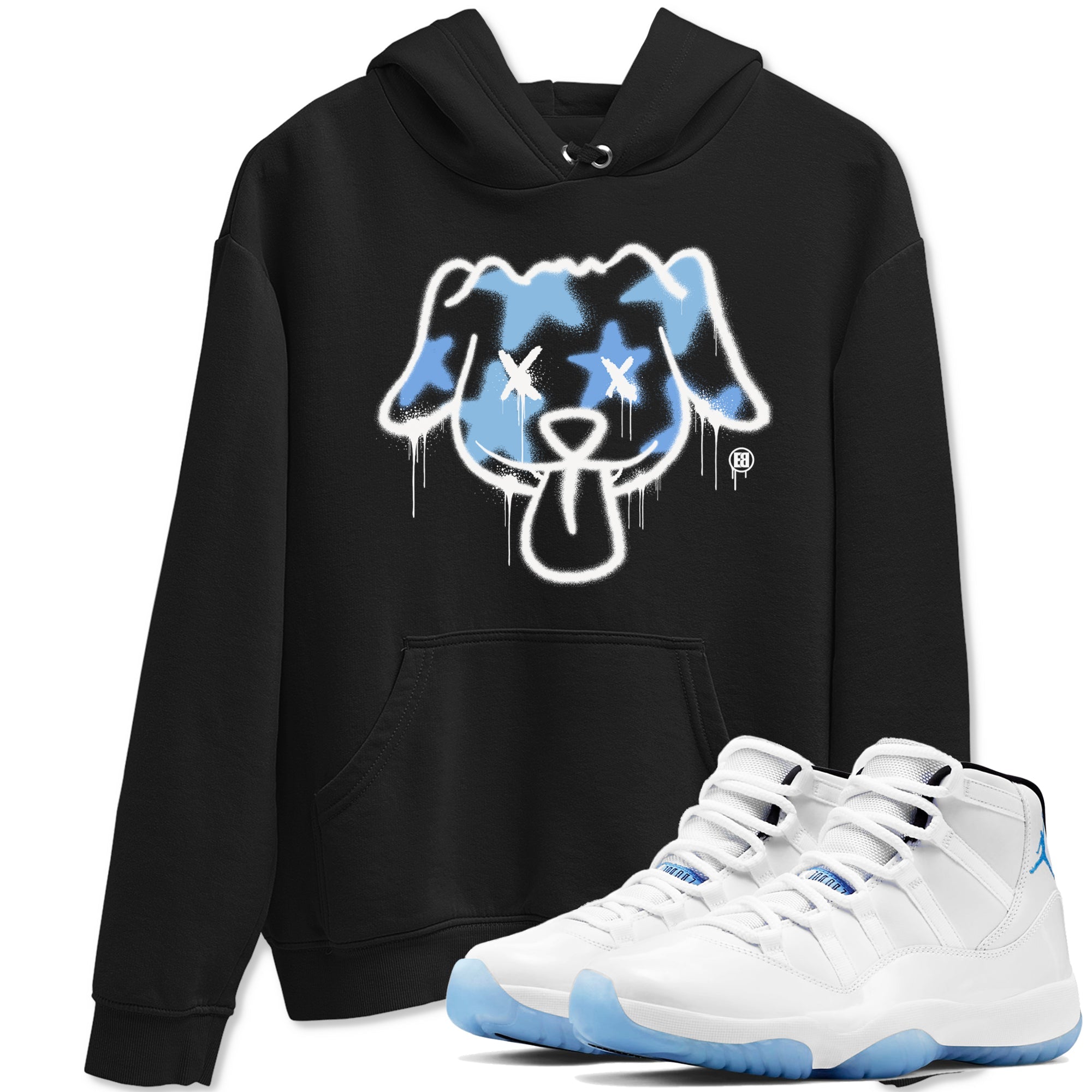 Graffiti Dog snkmatch Tees - Air Jordan 11 Legend Blue