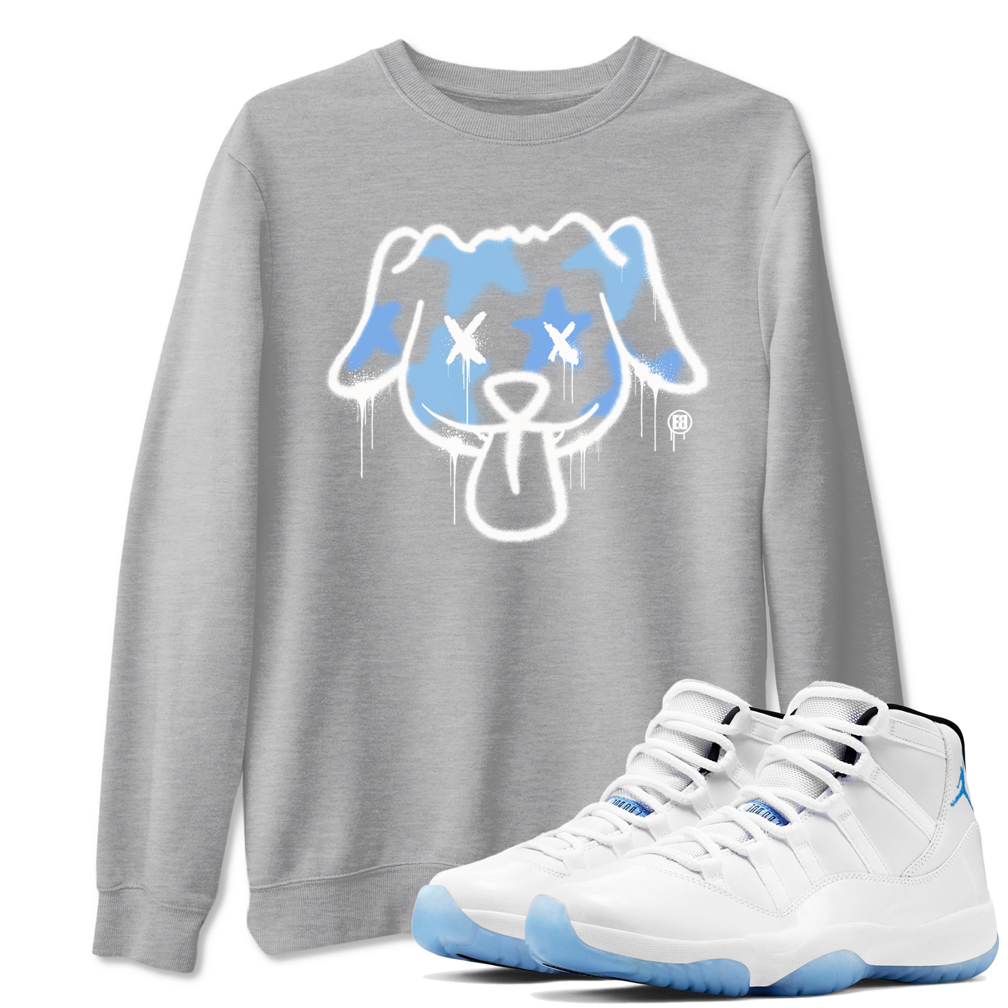 Graffiti Dog snkmatch Tees - Air Jordan 11 Legend Blue