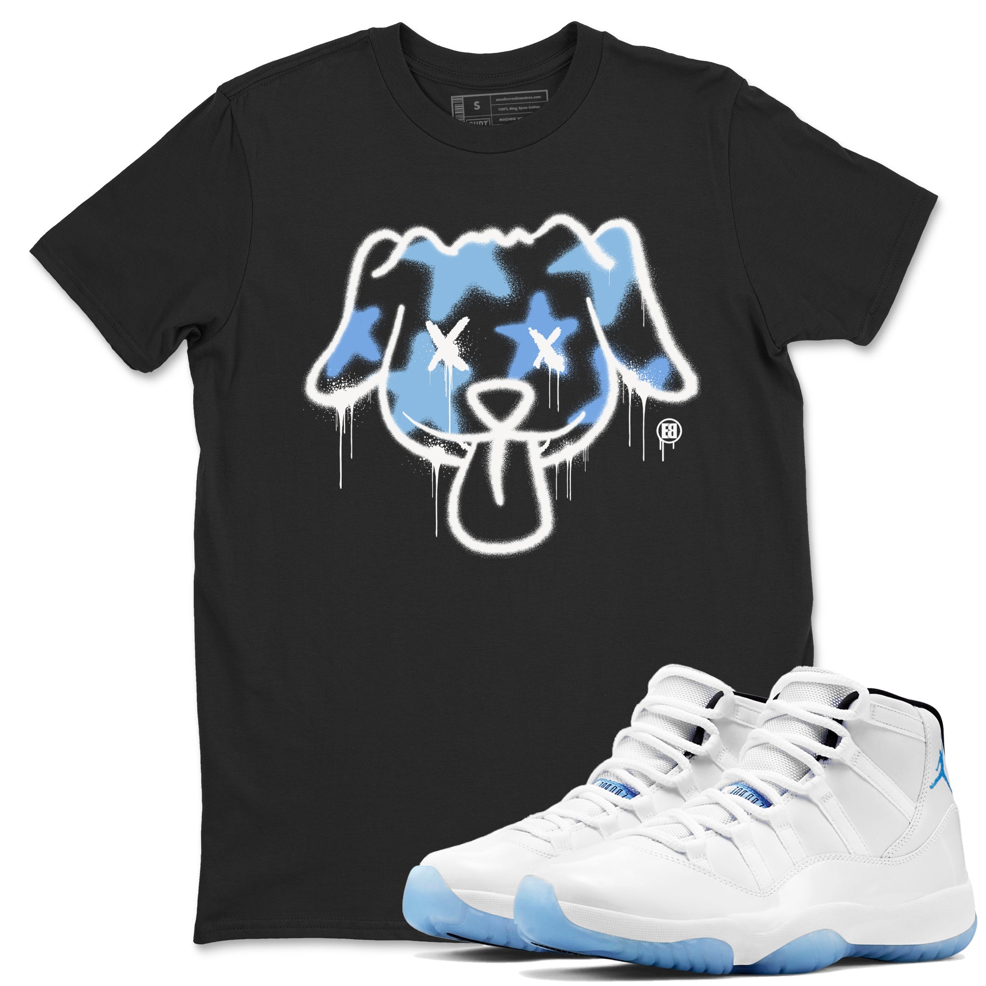 Graffiti Dog snkmatch Tees - Air Jordan 11 Legend Blue