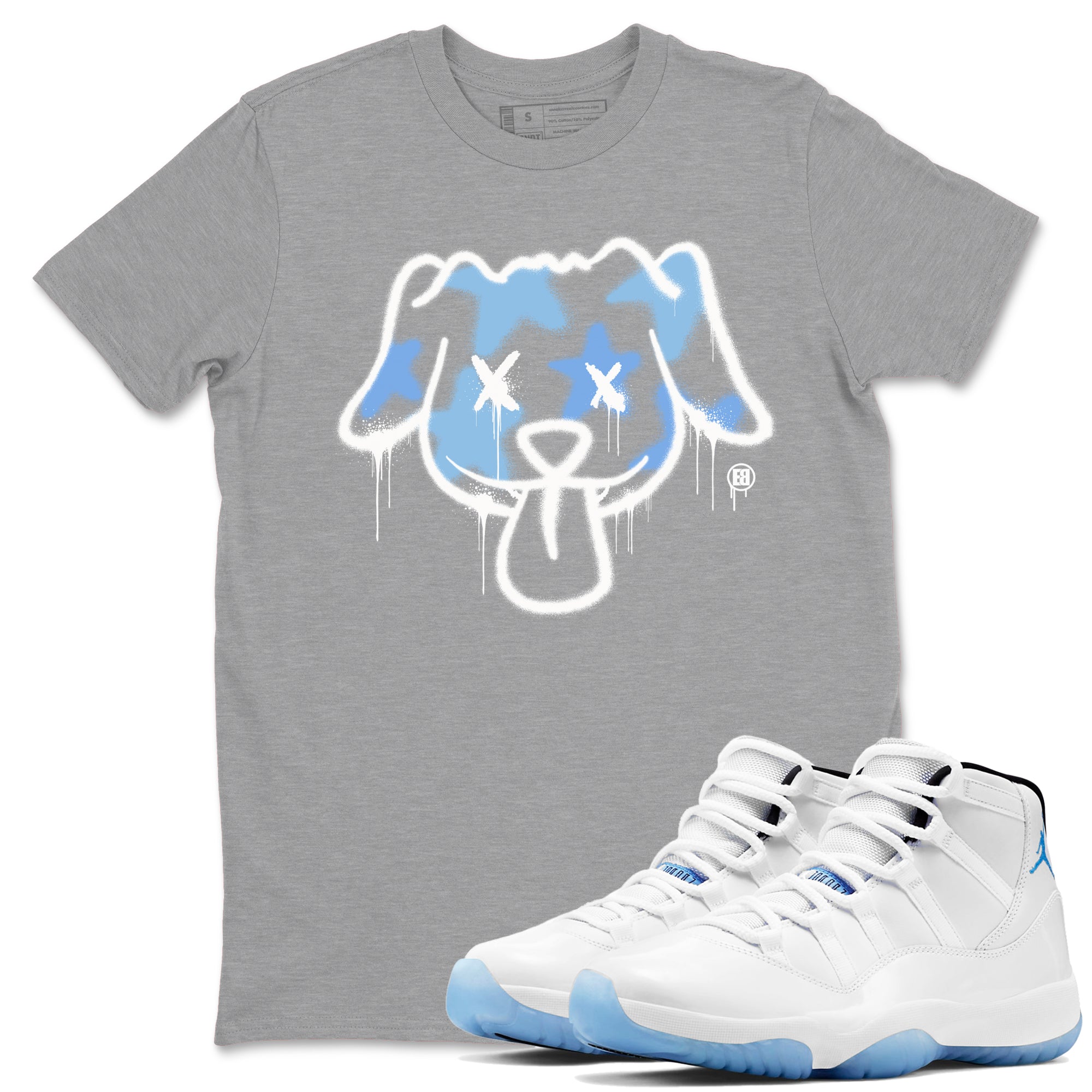 Graffiti Dog snkmatch Tees - Air Jordan 11 Legend Blue