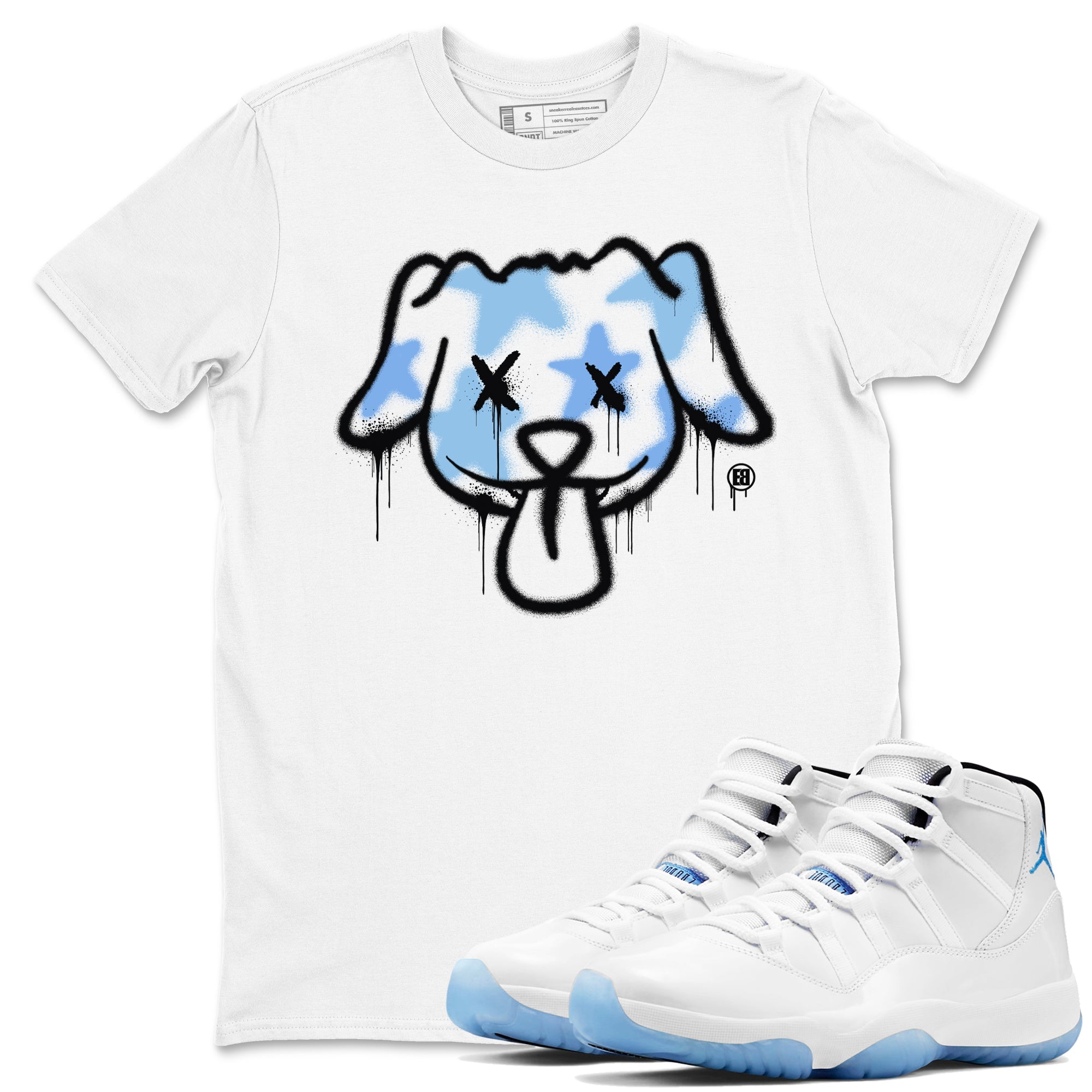 Graffiti Dog snkmatch Tees - Air Jordan 11 Legend Blue