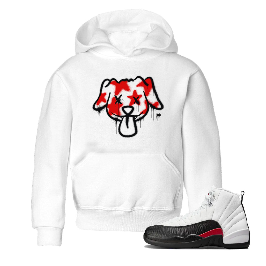 Graffiti Dog snkmatch Tees Kids - Air Jordan 12 Taxi Flip