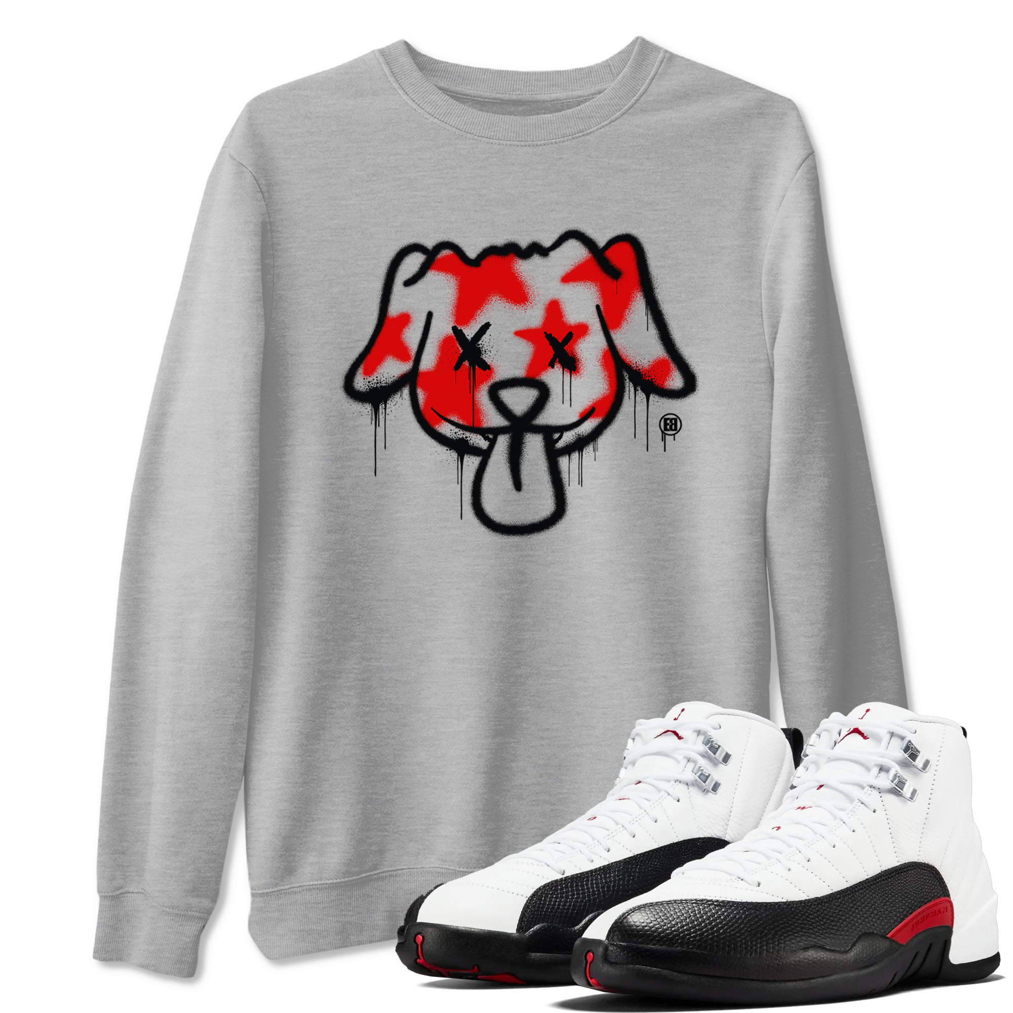 Graffiti Dog snkmatch Tees - Air Jordan 12 Taxi Flip