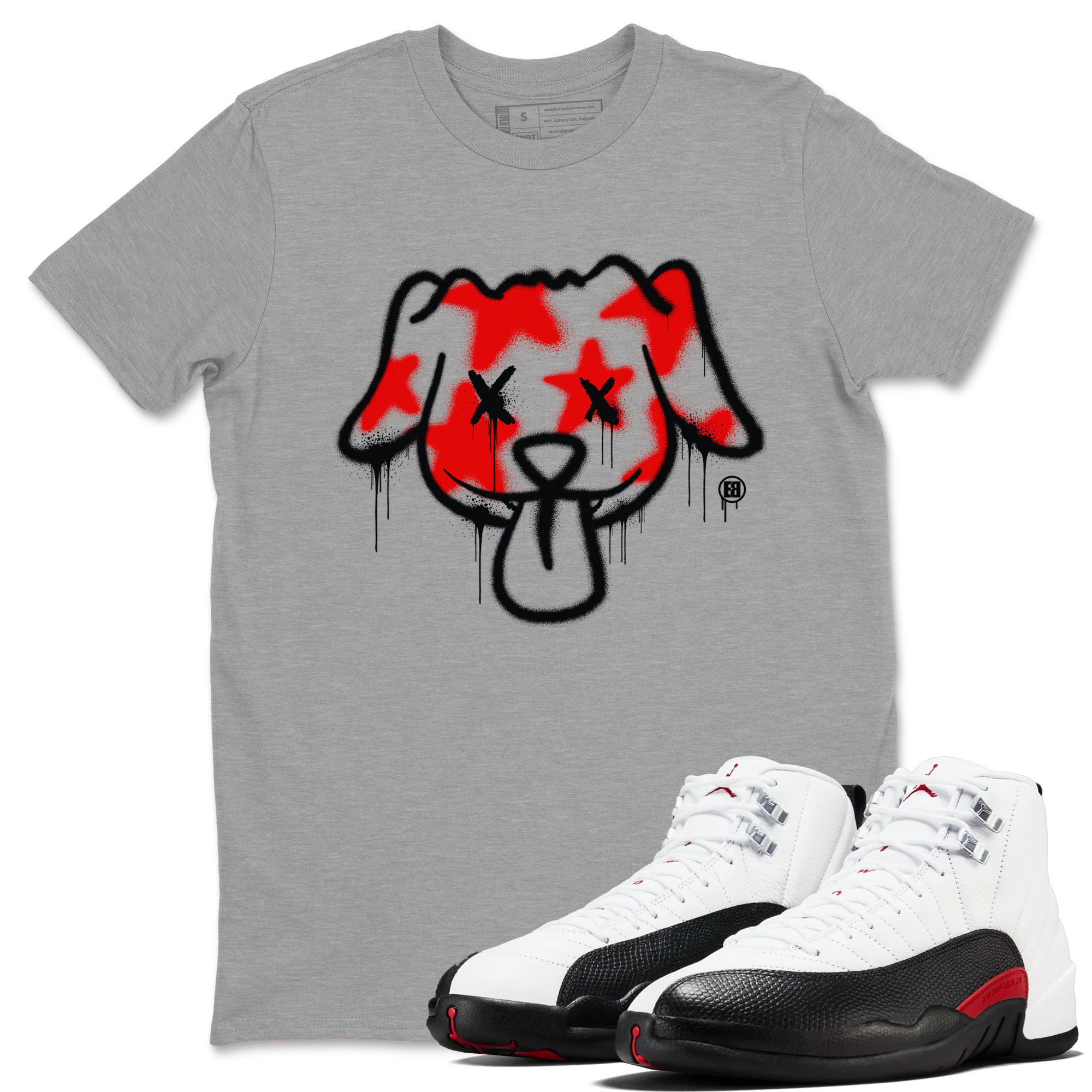 Graffiti Dog snkmatch Tees - Air Jordan 12 Taxi Flip