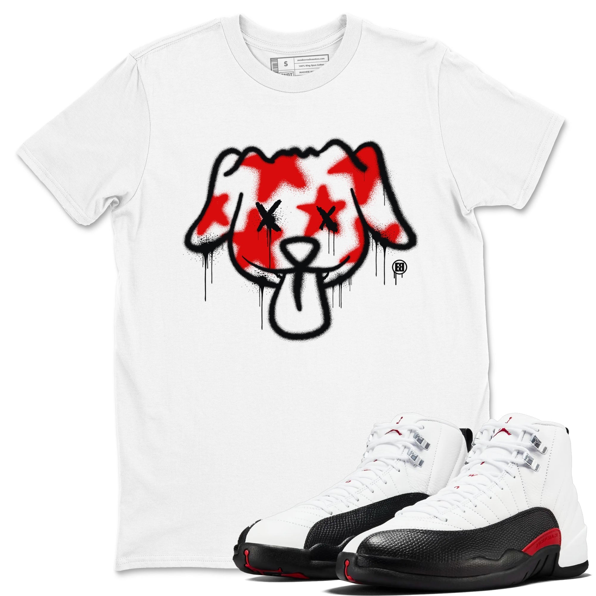 Graffiti Dog snkmatch Tees - Air Jordan 12 Taxi Flip
