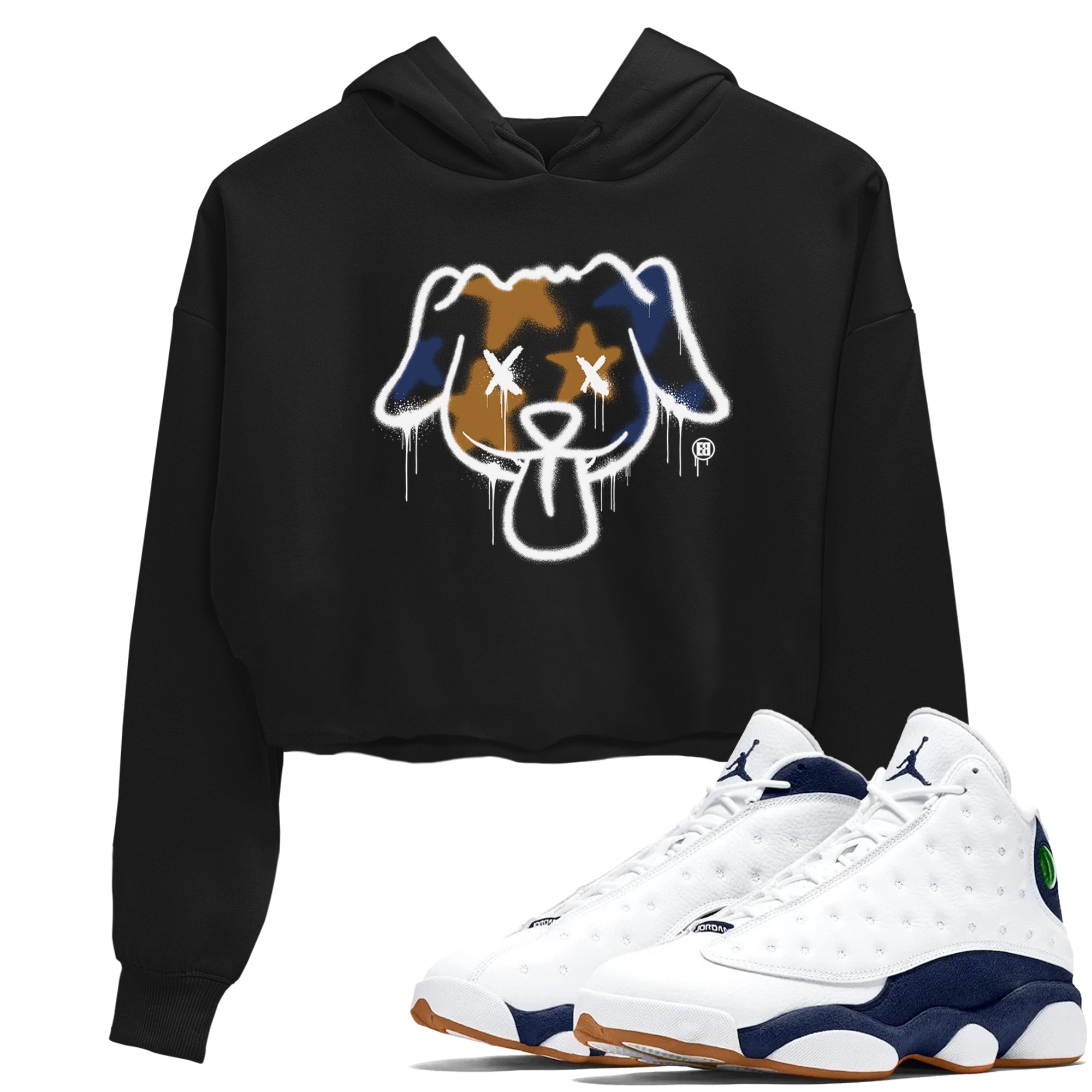 Graffiti Dog snkmatch Women's Top - Air Jordan 13 Midnight Navy