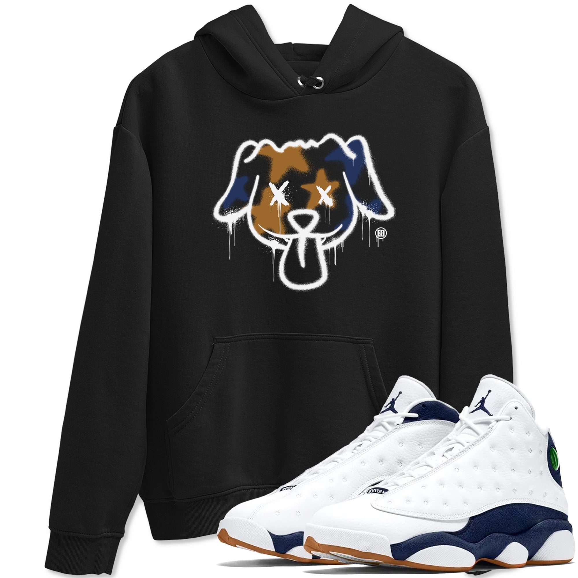 Graffiti Dog snkmatch Tees - Air Jordan 13 Midnight Navy