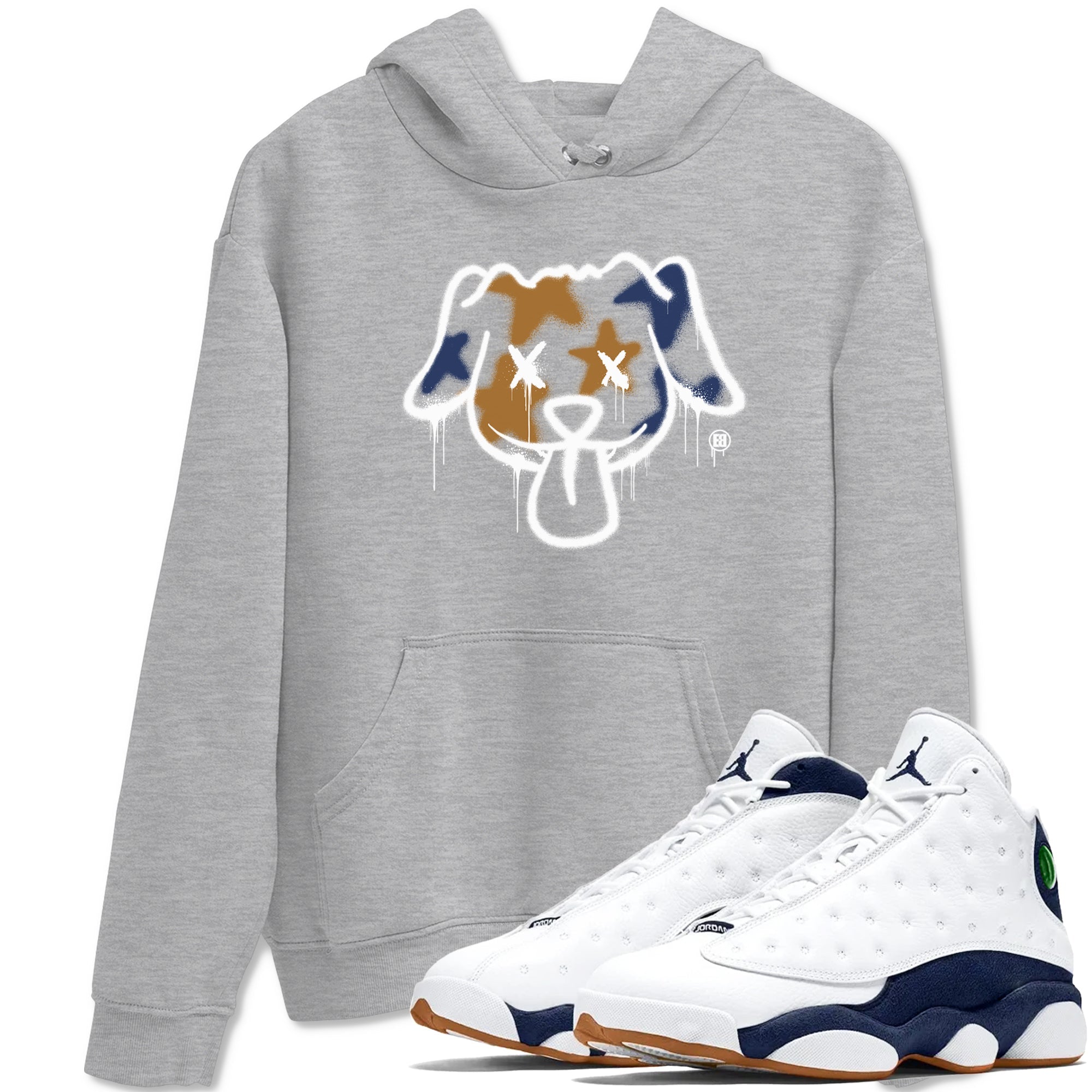 Graffiti Dog snkmatch Tees - Air Jordan 13 Midnight Navy