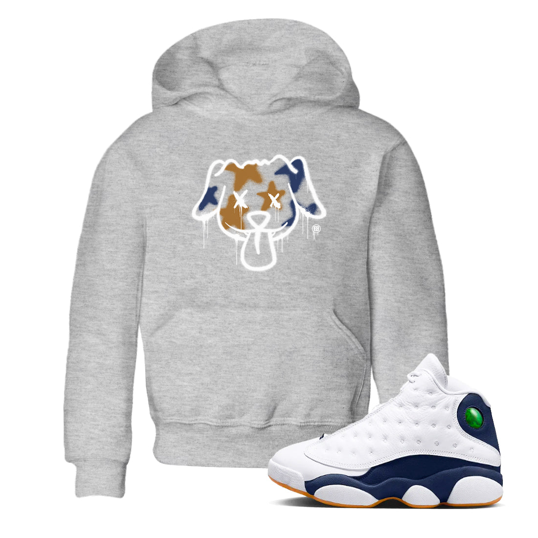 Graffiti Dog snkmatch Tees Kids - Air Jordan 13 Midnight Navy