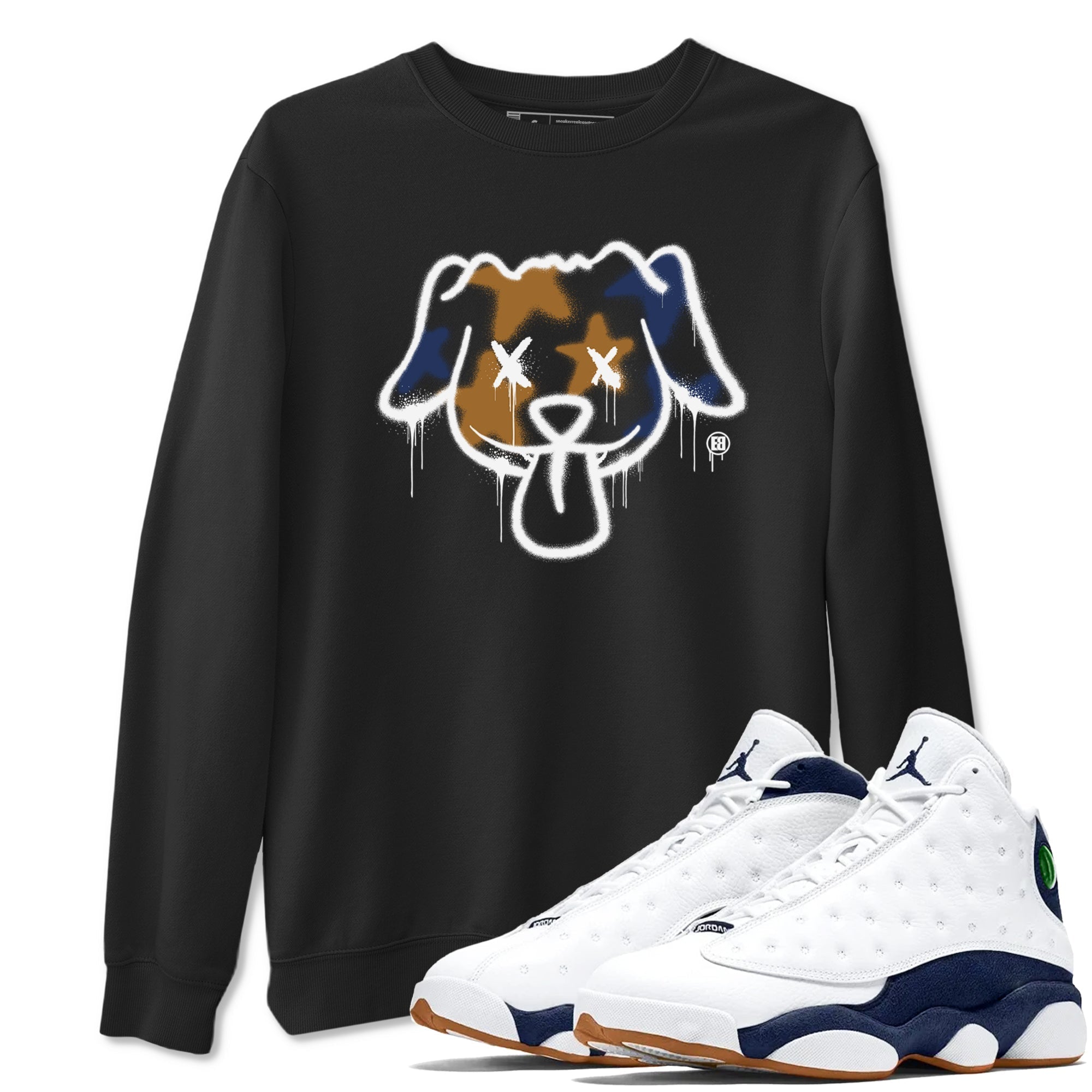 Graffiti Dog snkmatch Tees - Air Jordan 13 Midnight Navy