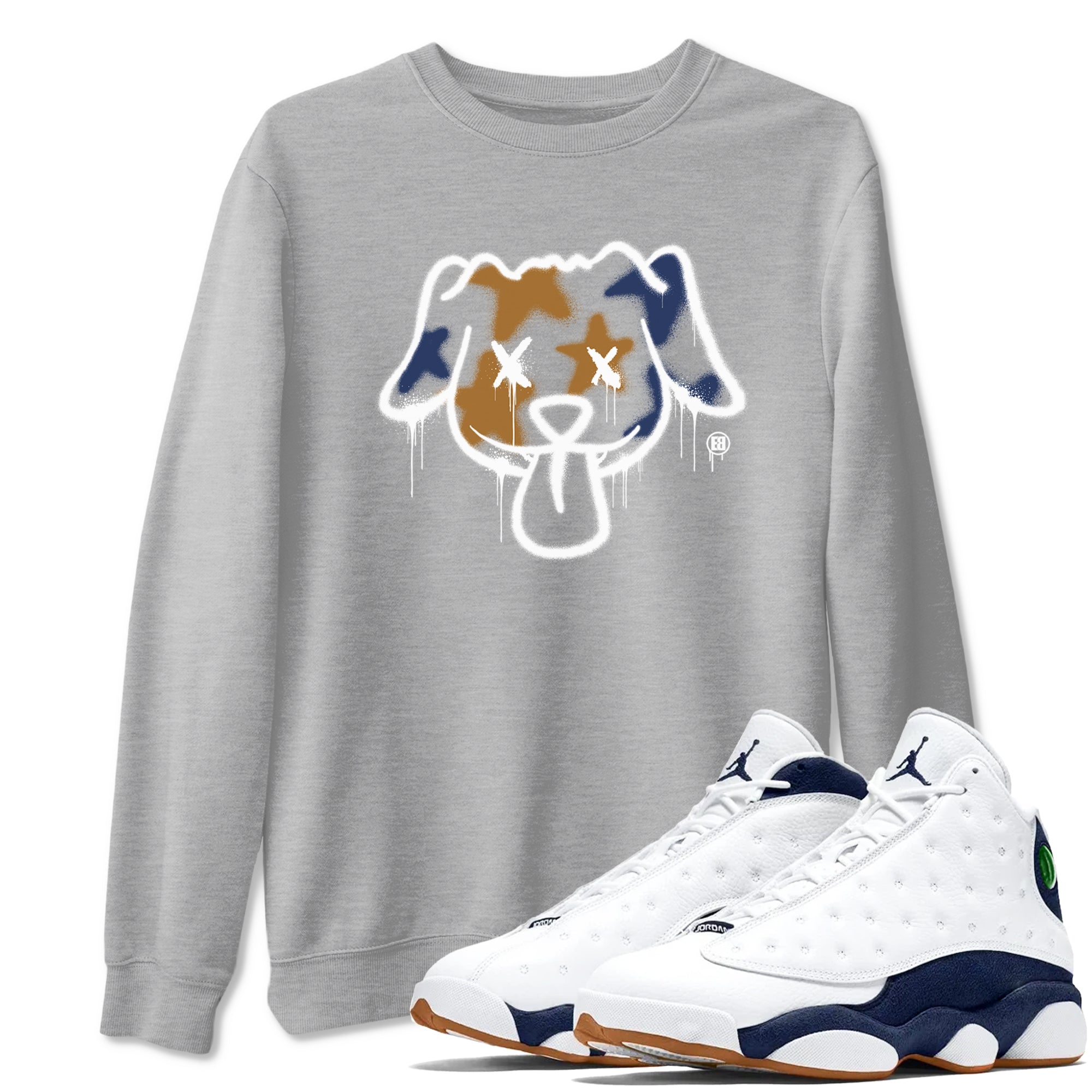 Graffiti Dog snkmatch Tees - Air Jordan 13 Midnight Navy