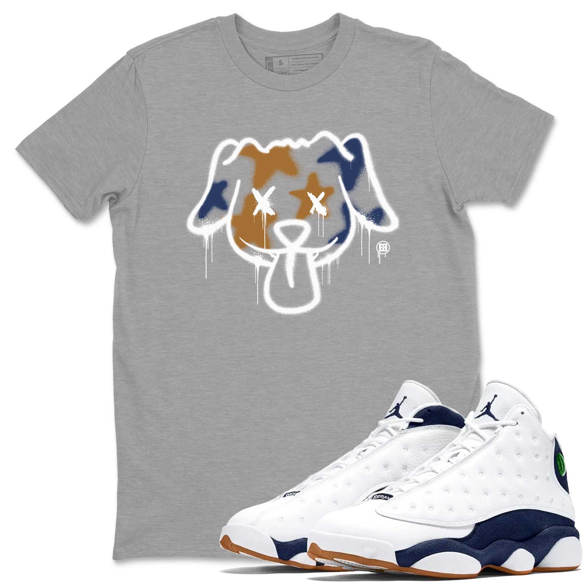 Graffiti Dog snkmatch Tees - Air Jordan 13 Midnight Navy