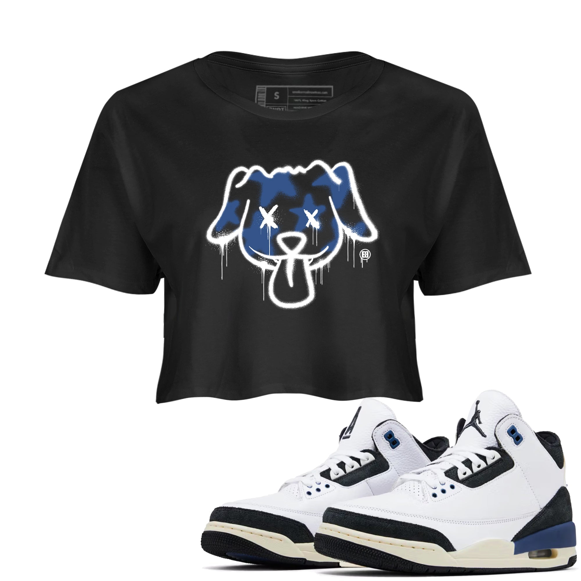 Graffiti Dog snkmatch Women's Top - Air Jordan 3 A Ma Maniere x Diffused Blue