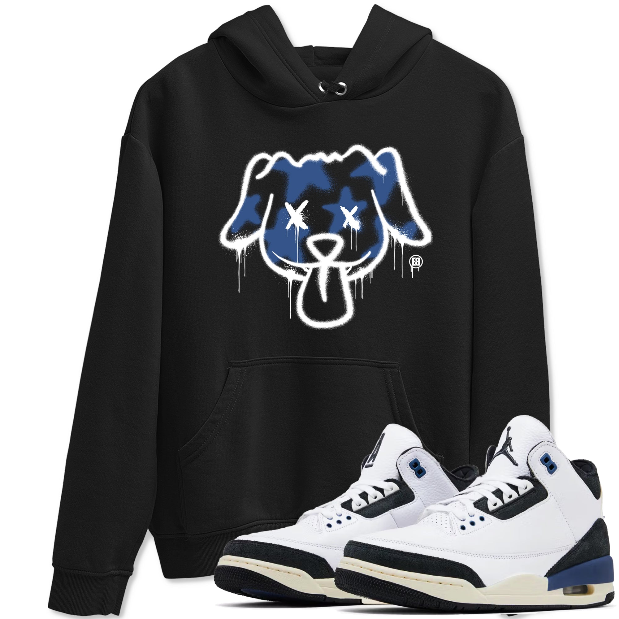 Graffiti Dog snkmatch Tees - Air Jordan 3 A Ma Maniere x Diffused Blue