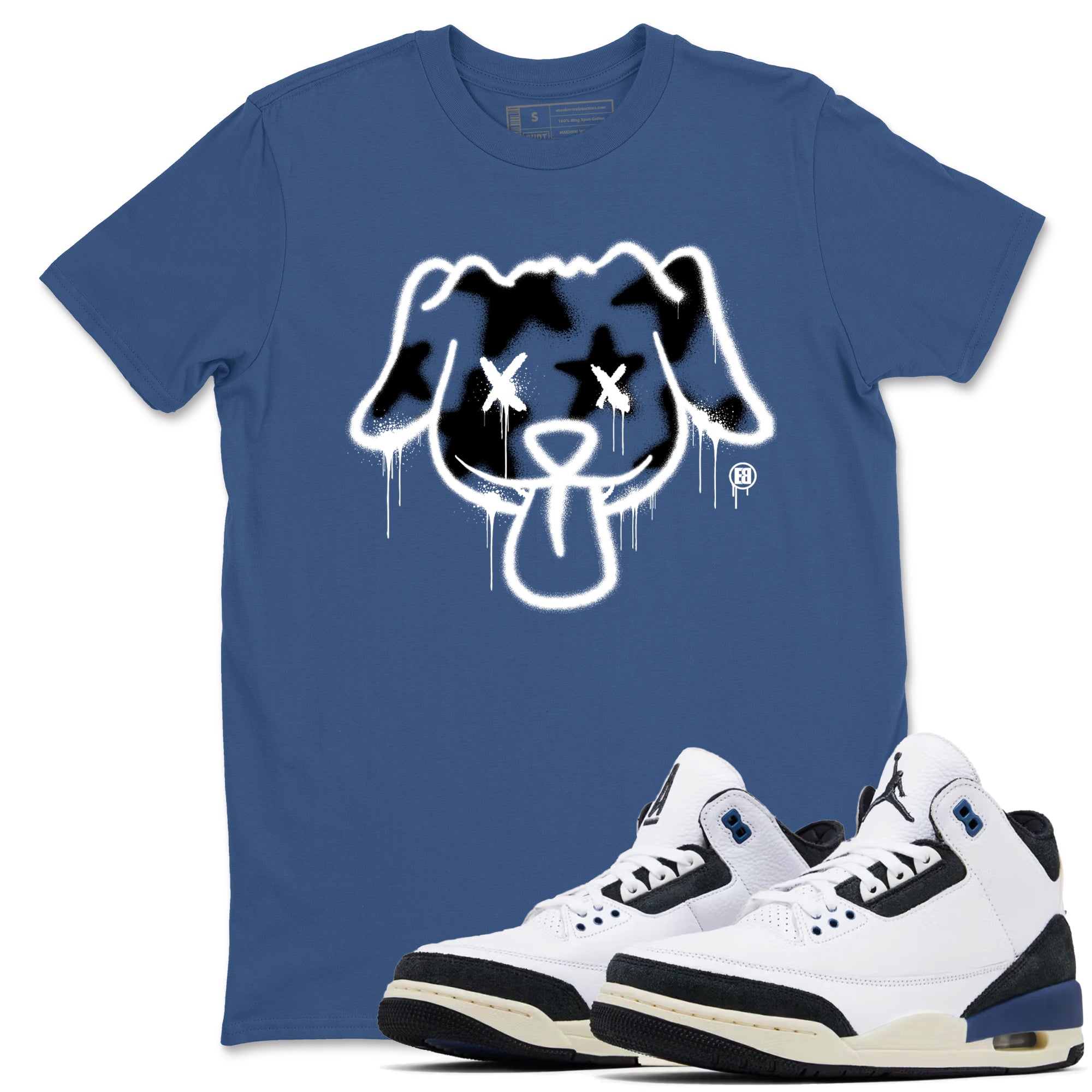 Graffiti Dog snkmatch Tees - Air Jordan 3 A Ma Maniere x Diffused Blue