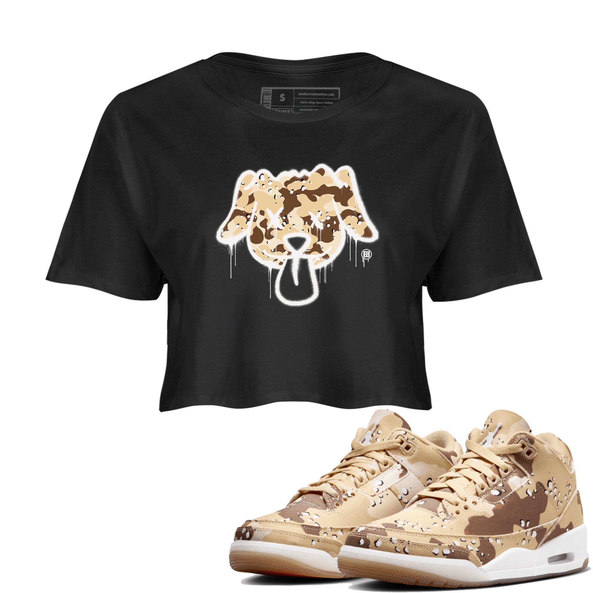 Graffiti Dog snkmatch Women's Top - Air Jordan 3 Desert Camo