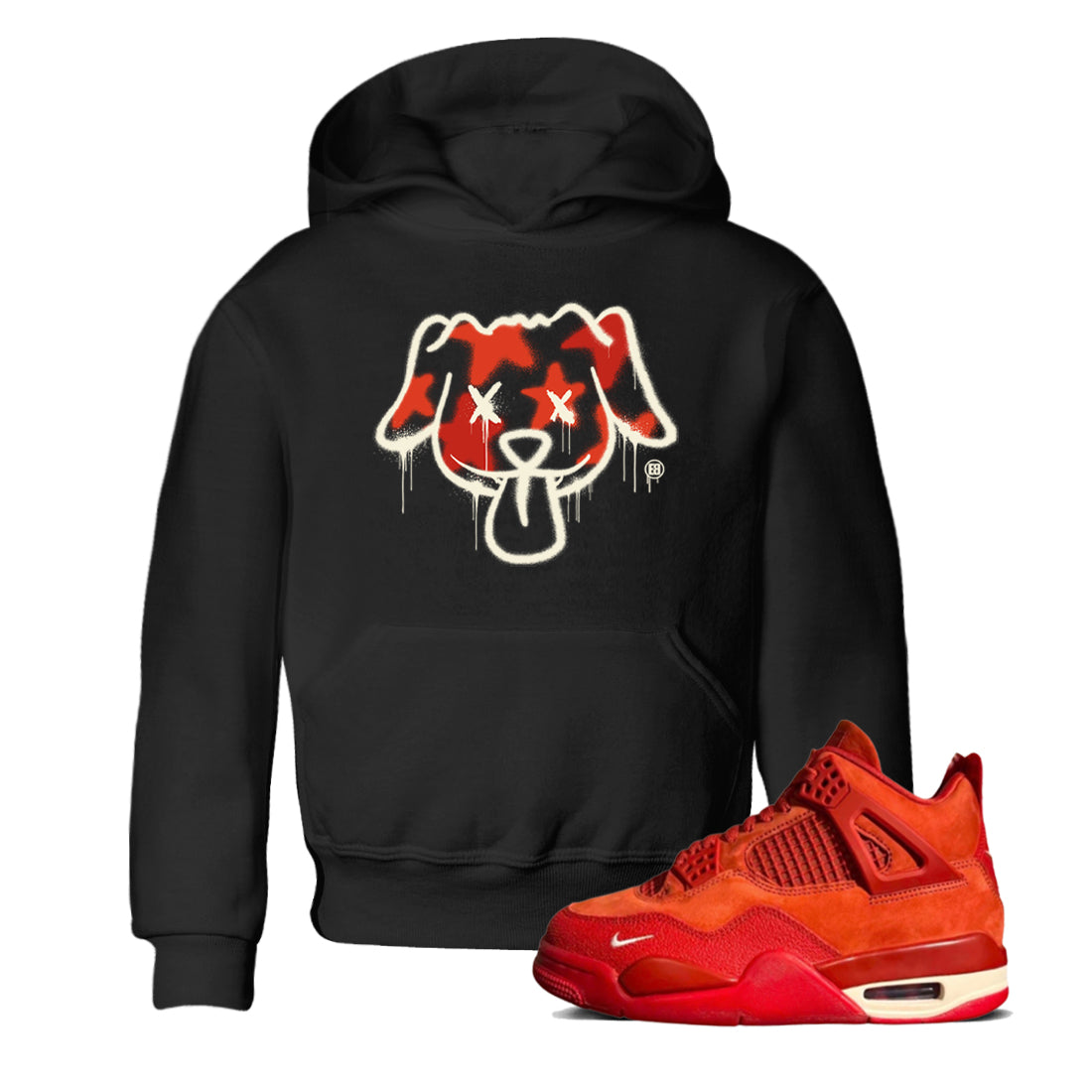 Graffiti Dog snkmatch Tees Kids - Air Jordan 4 Brick By Brick