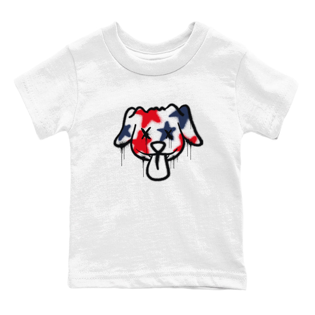 Graffiti Dog snkmatch Tees Kids - Air Jordan 6 White And Midnight Navy