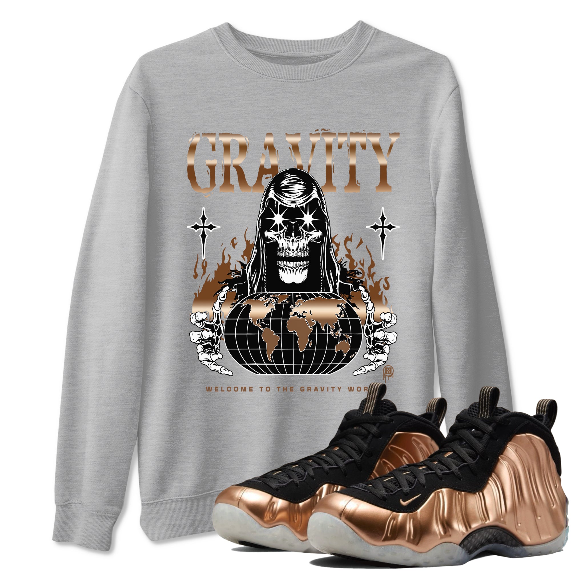 Gravity snkmatch Tees - Air Foamposite One Metallic Copper