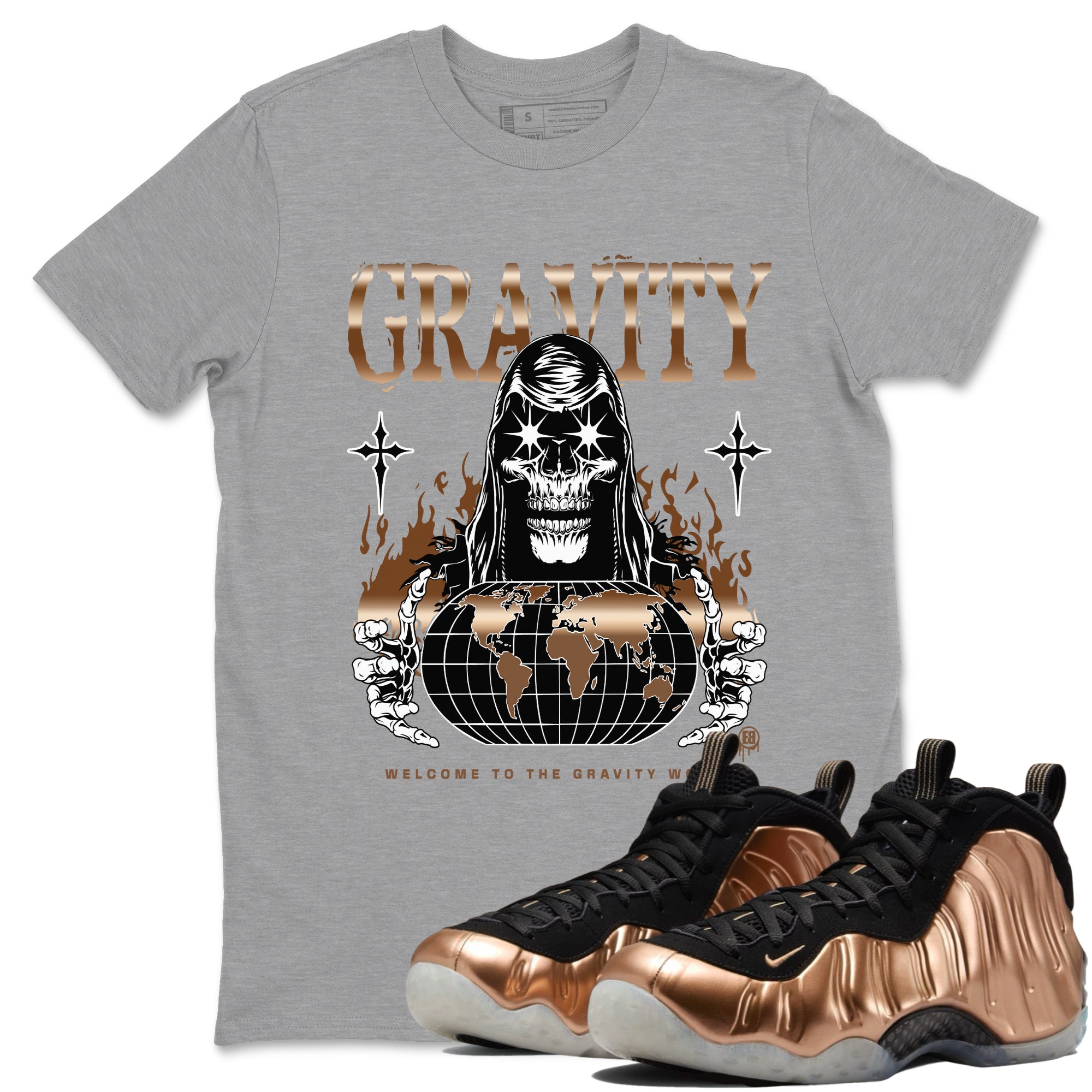 Gravity snkmatch Tees - Air Foamposite One Metallic Copper