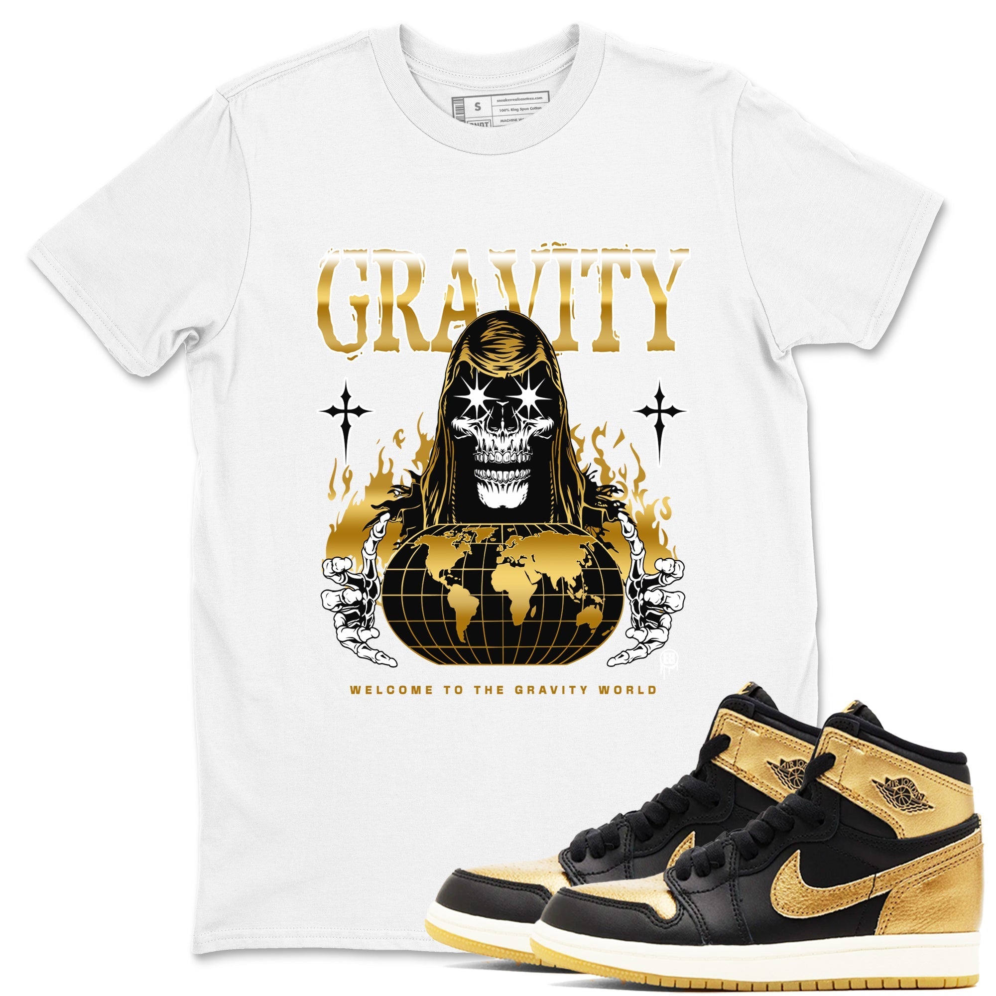 Gravity snkmatch Tees - Air Jordan 1 Black Metallic Gold