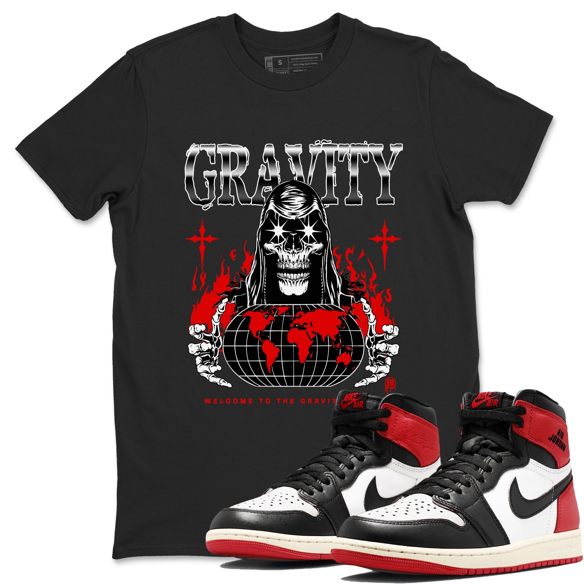 Gravity snkmatch Tees - Air Jordan 1 Black Toe Reimagined