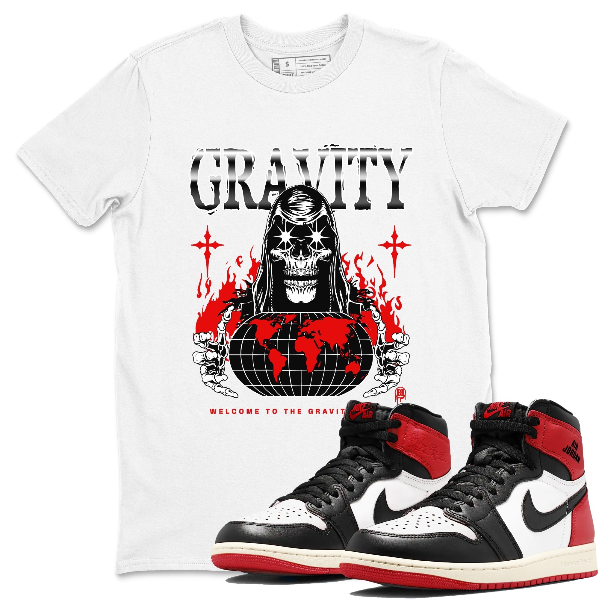 Gravity snkmatch Tees - Air Jordan 1 Black Toe Reimagined