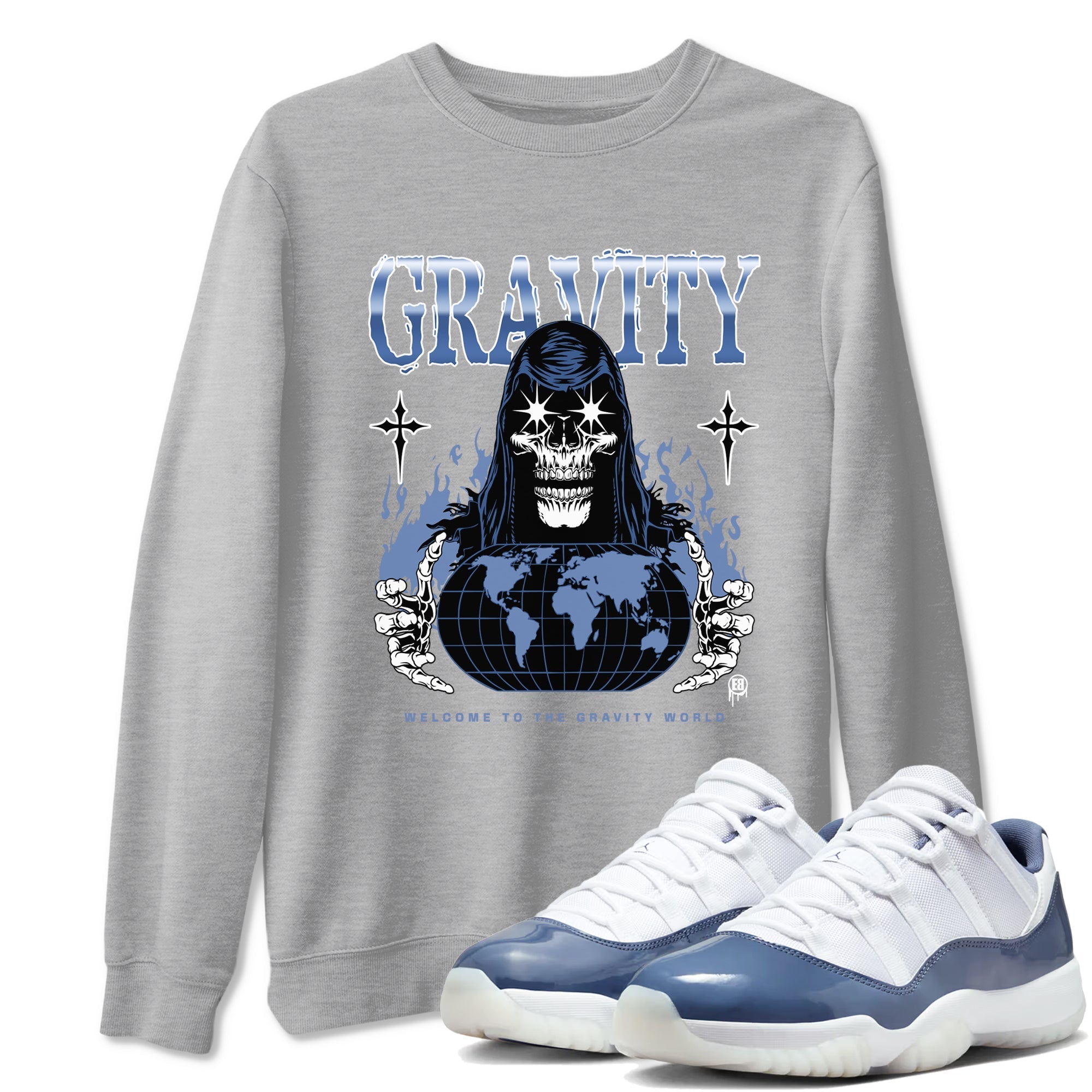 Gravity snkmatch Tees - Air Jordan 11 Diffused Blue