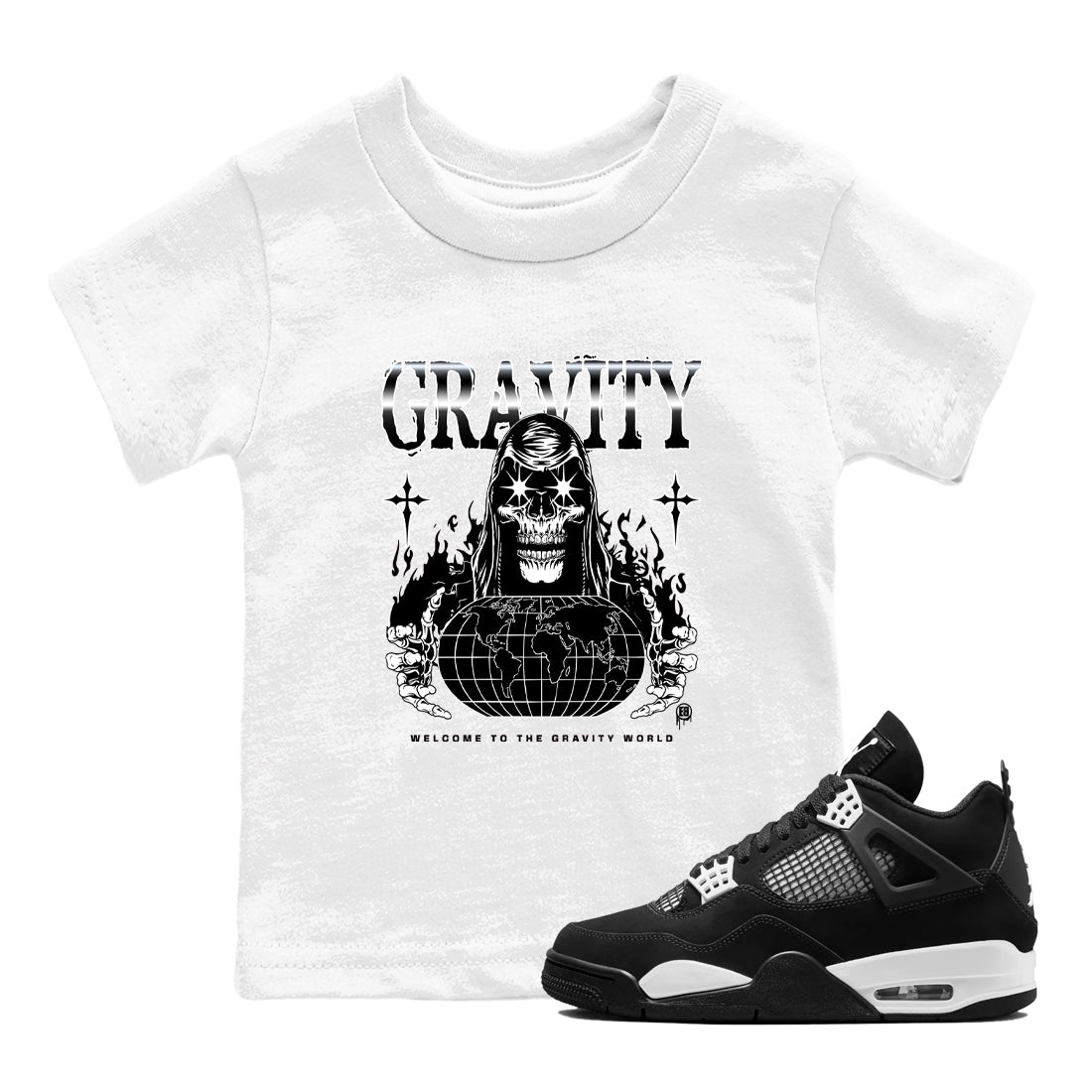 Gravity snkmatch Tees Kids - Air Jordan 4 White Thunder