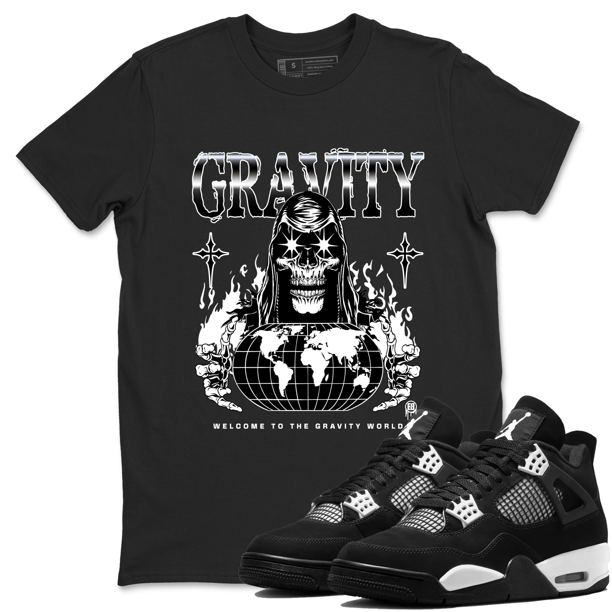 Gravity snkmatch Tees - Air Jordan 4 White Thunder