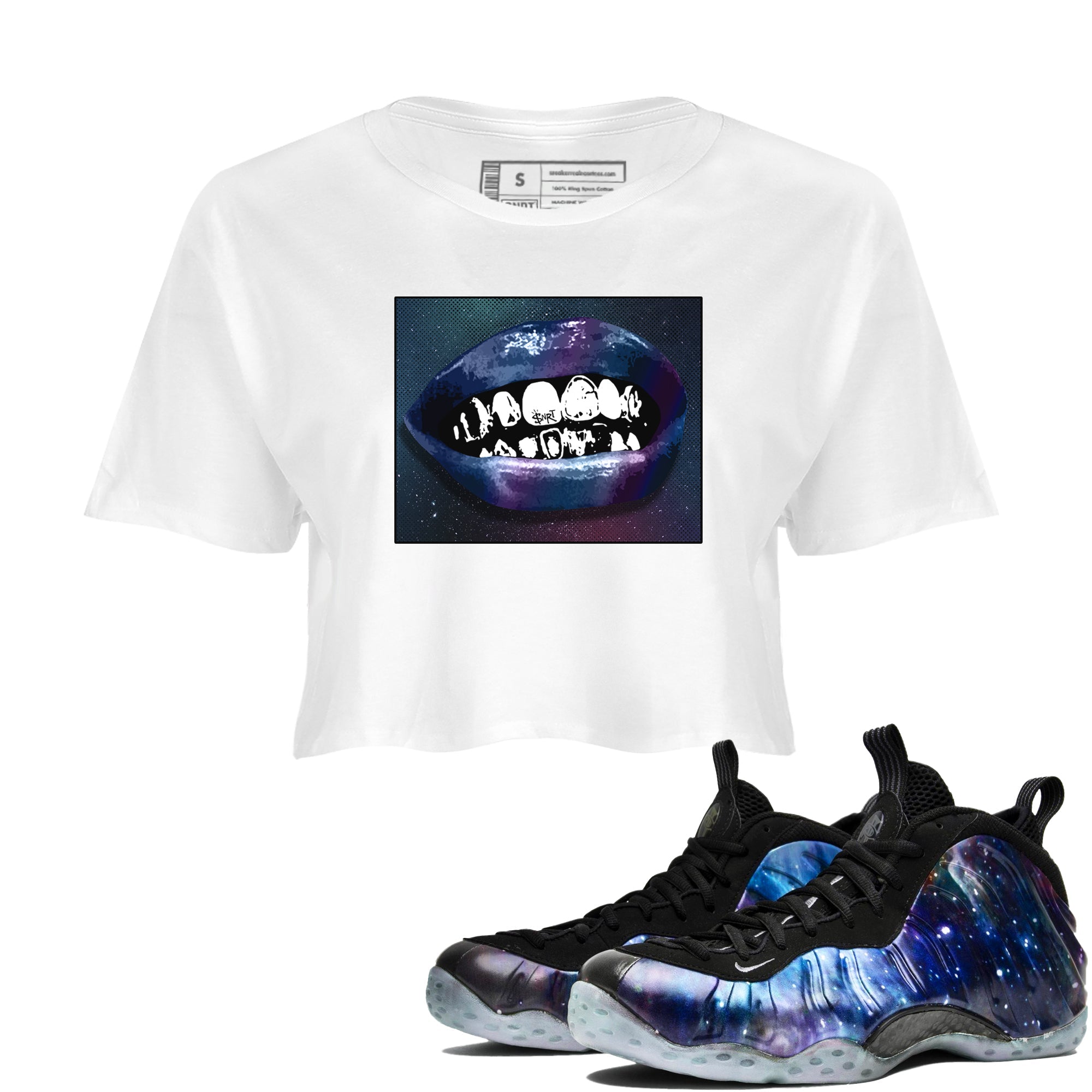 Grillz Lips snkmatch Women's Top - Air Foamposite One Galaxy
