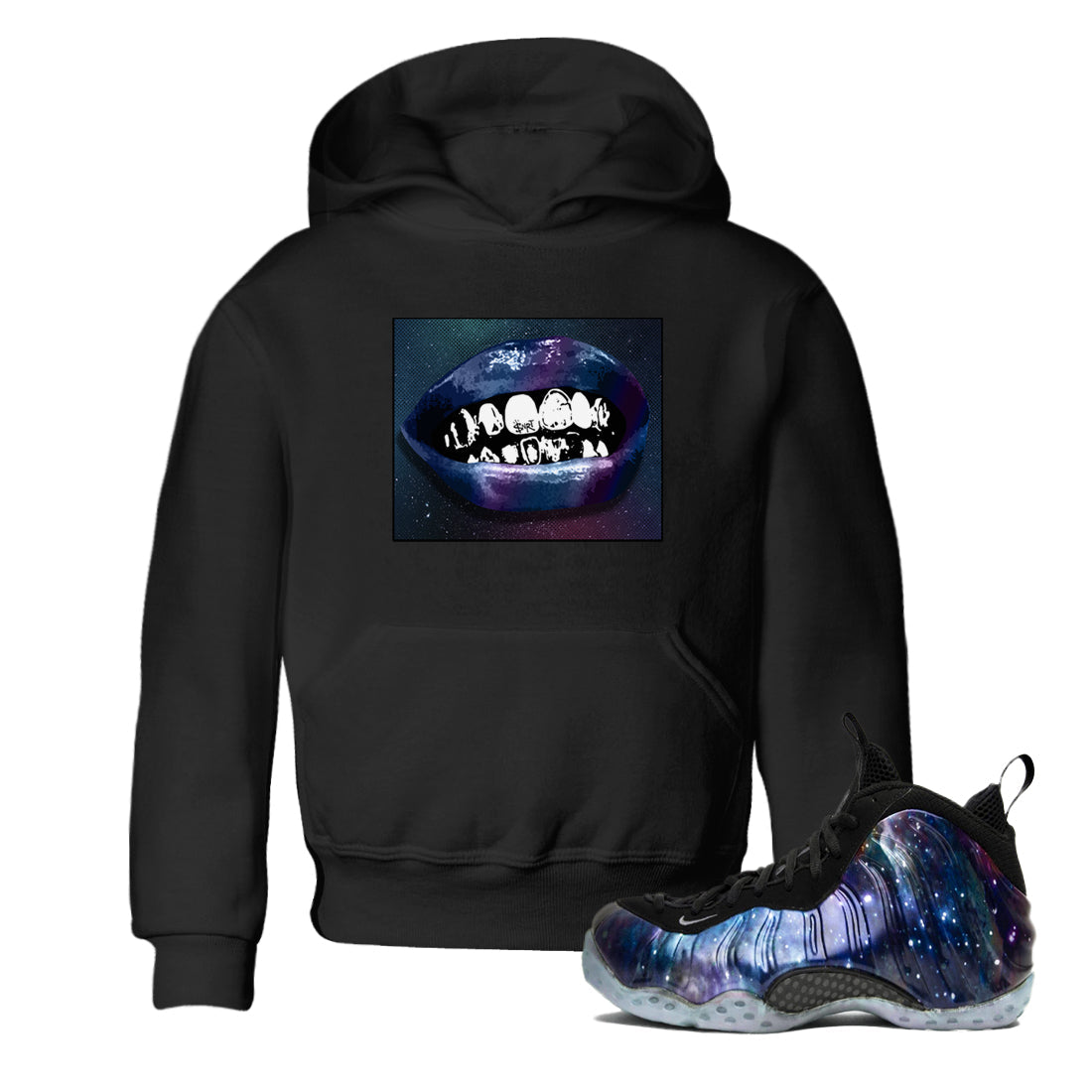 Grillz Lips snkmatch Tees Kids - Air Foamposite One Galaxy