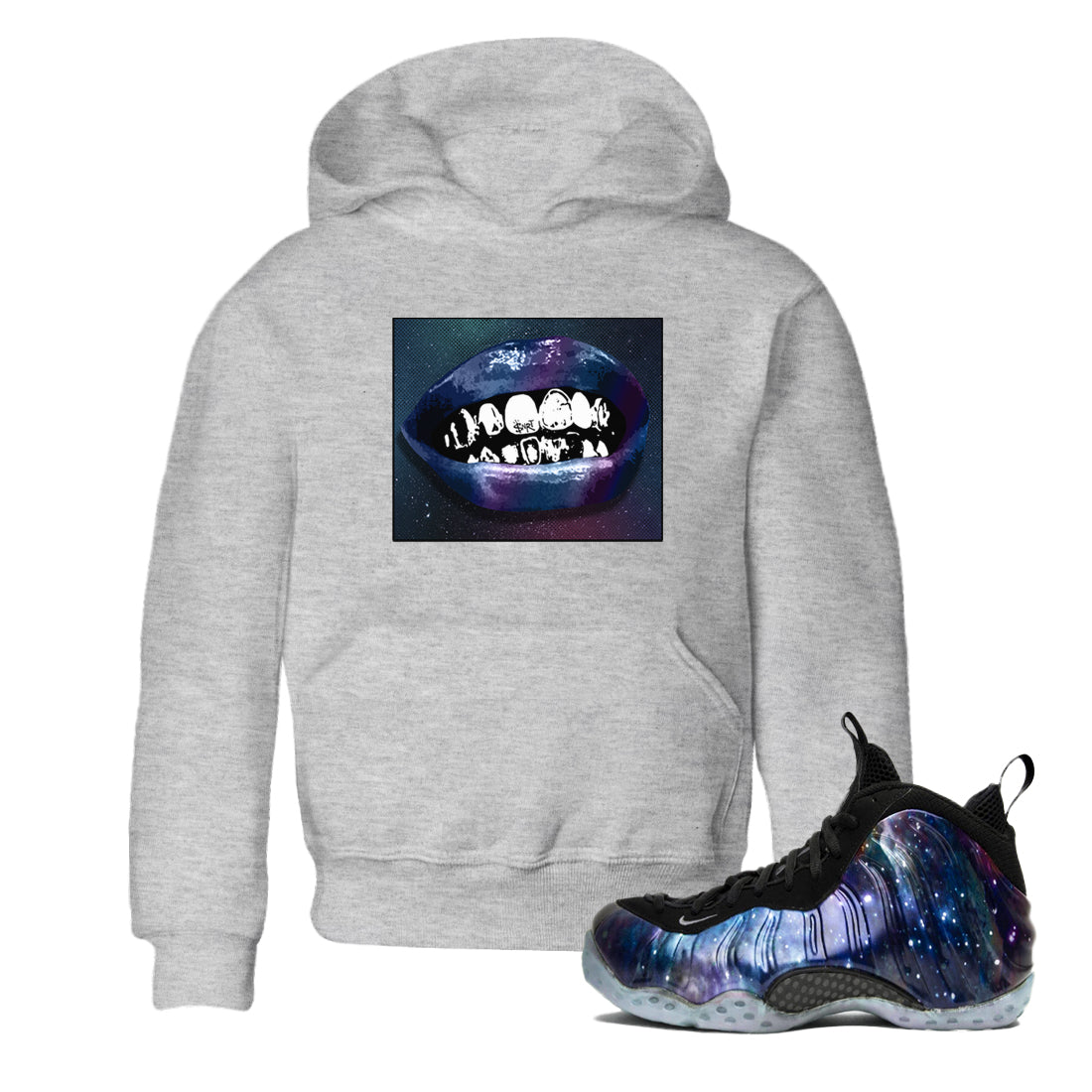 Grillz Lips snkmatch Tees Kids - Air Foamposite One Galaxy