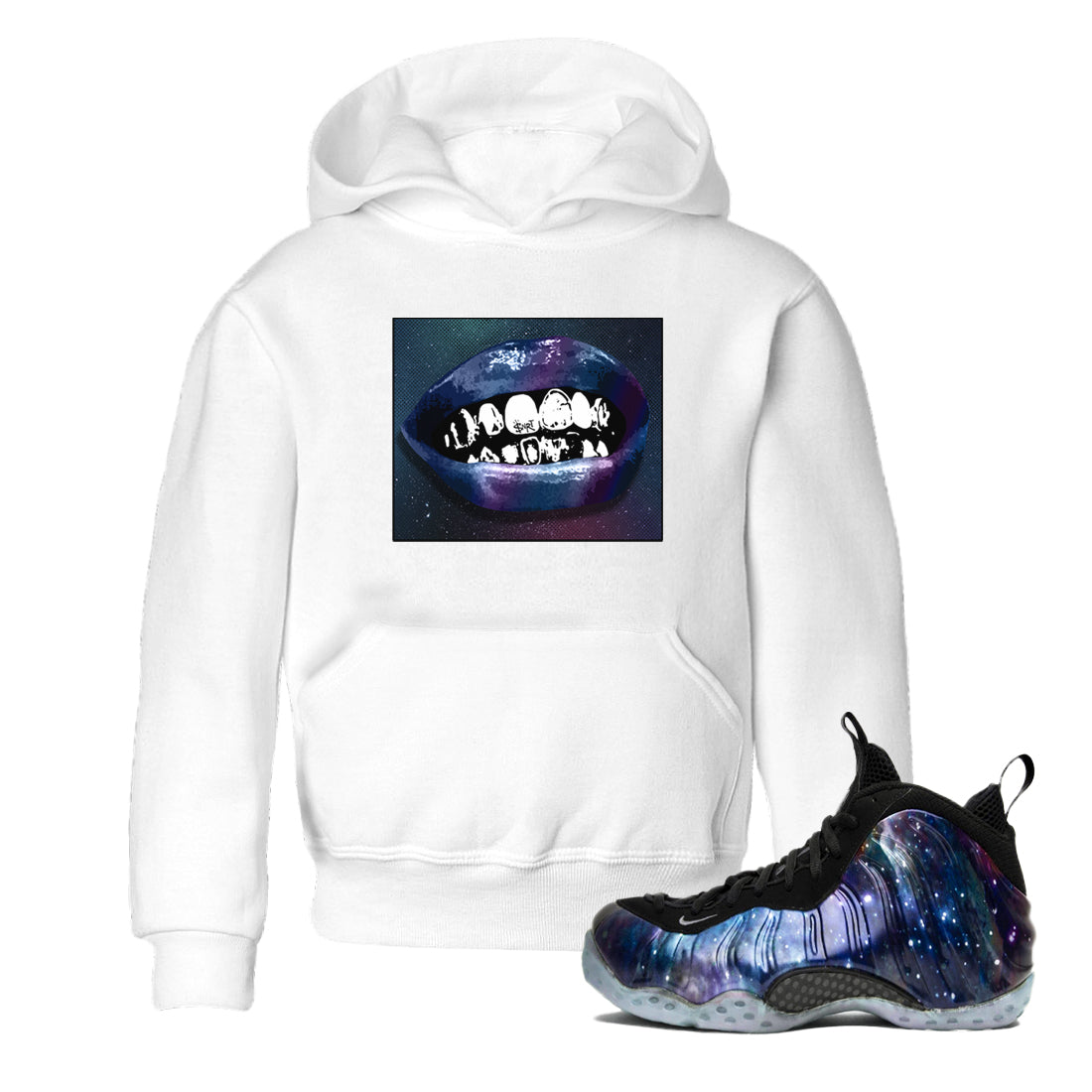 Grillz Lips snkmatch Tees Kids - Air Foamposite One Galaxy