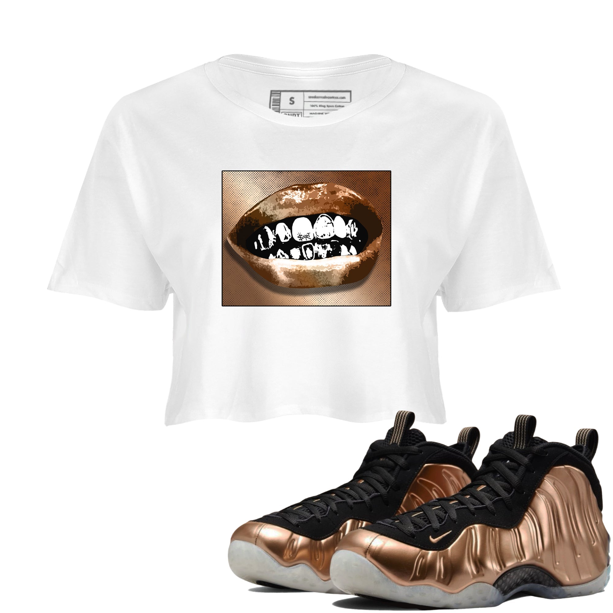 Grillz Lips snkmatch Women's Top - Air Foamposite One Metallic Copper