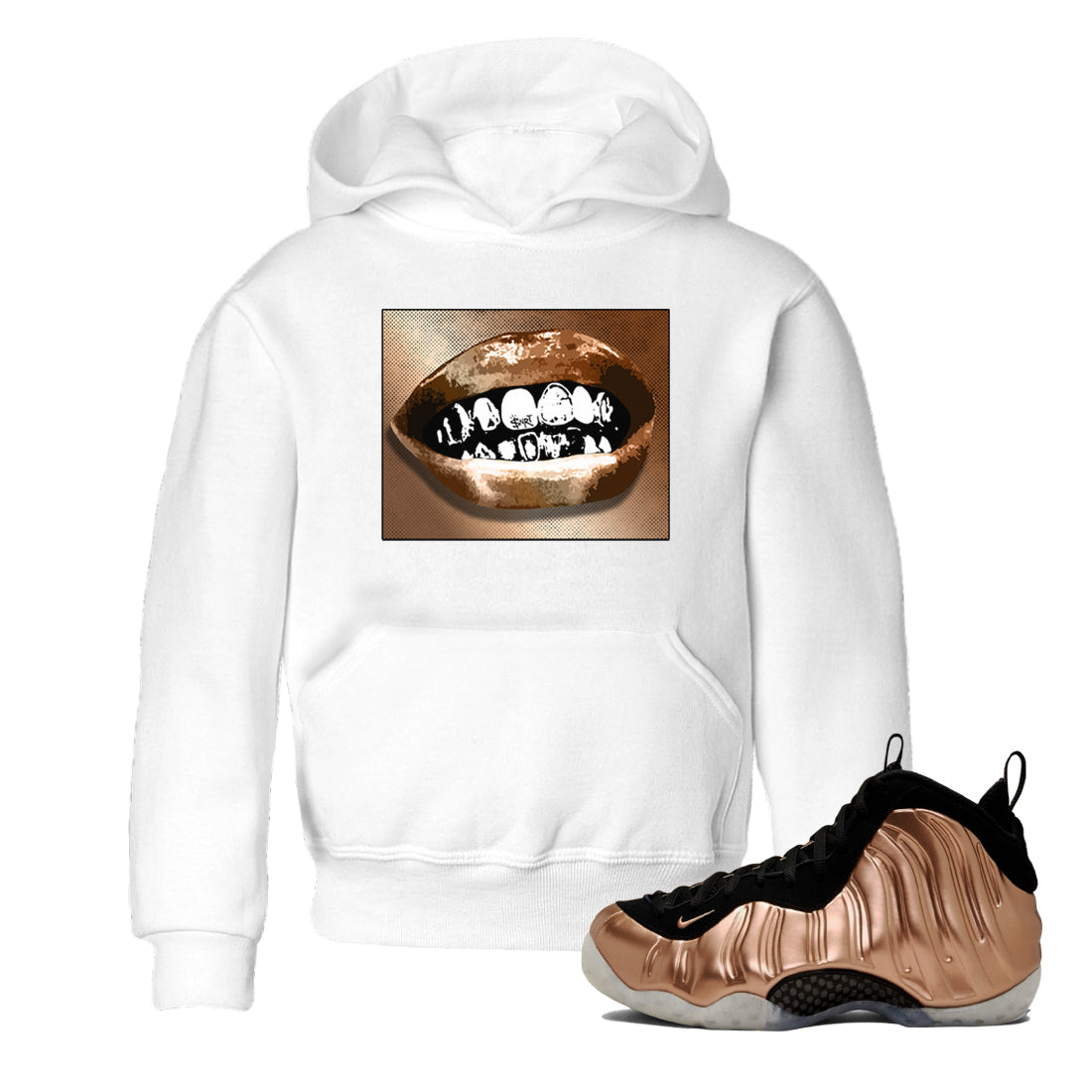 Grillz Lips snkmatch Tees Kids - Air Foamposite One Metallic Copper