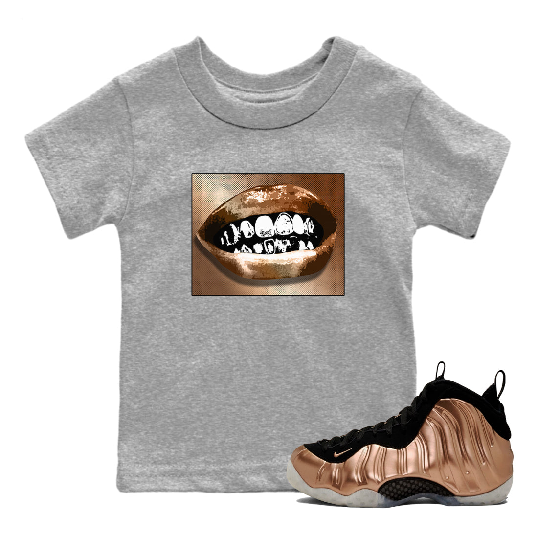 Grillz Lips snkmatch Tees Kids - Air Foamposite One Metallic Copper