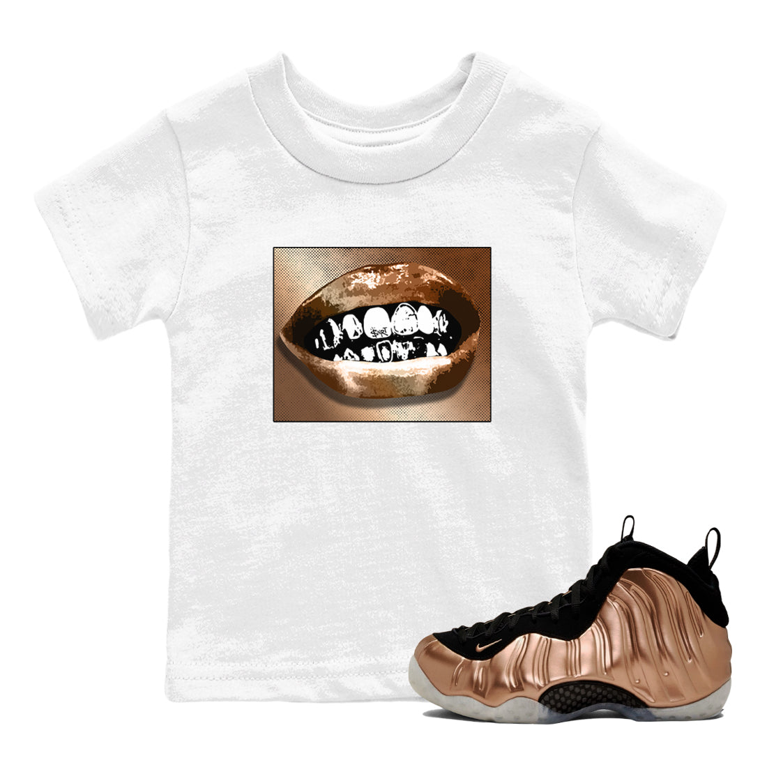 Grillz Lips snkmatch Tees Kids - Air Foamposite One Metallic Copper
