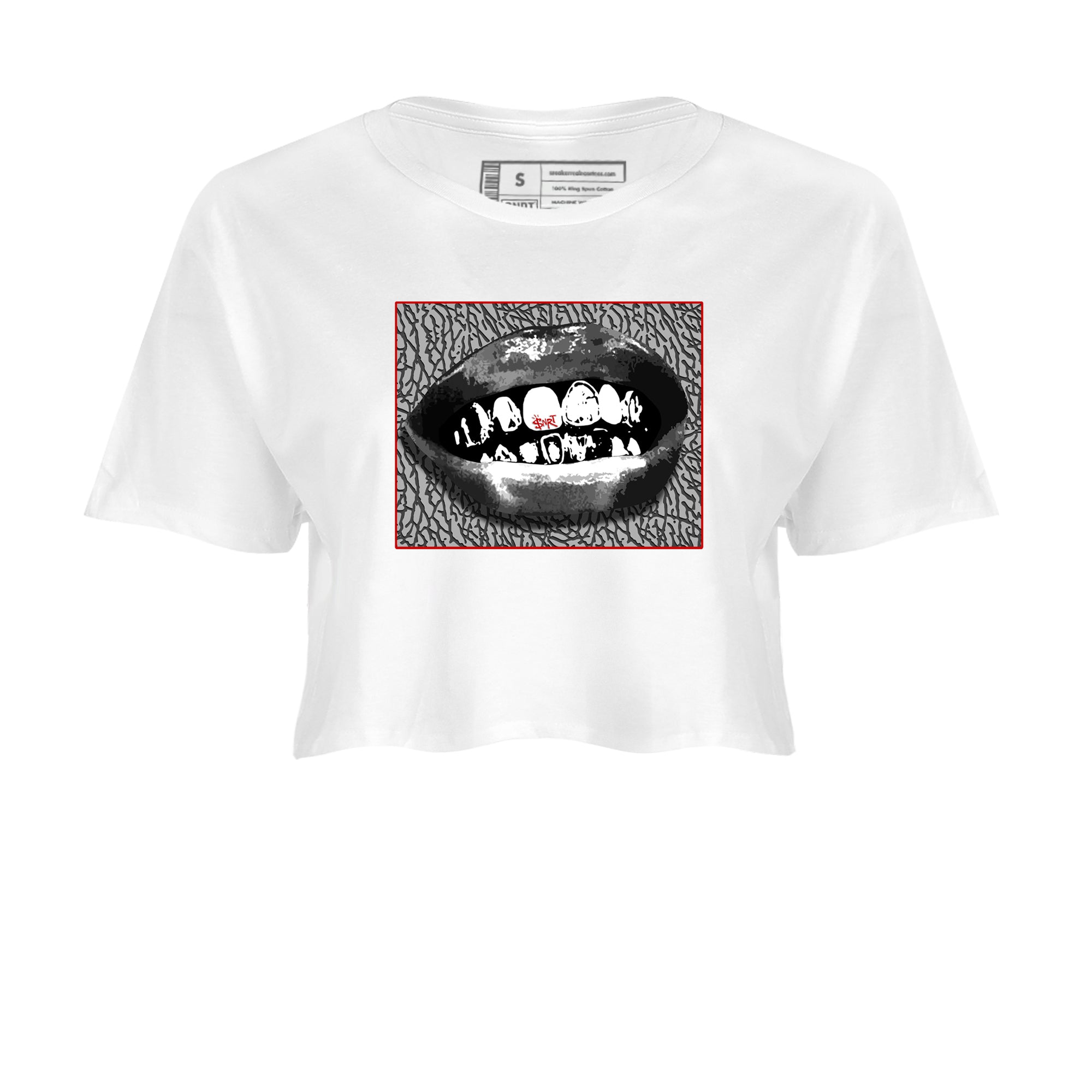 Grillz Lips snkmatch Women's Top - Air Jordan 3 Cement Grey