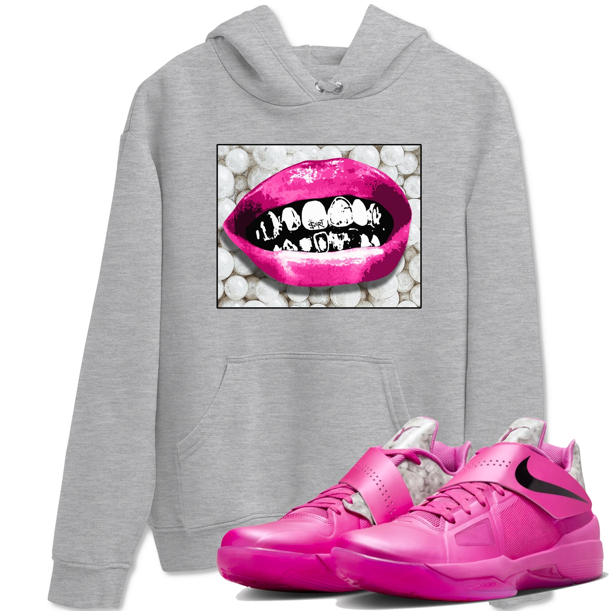 Grillz Lips snkmatch Tees - Nike KD 4 Aunt Pearl
