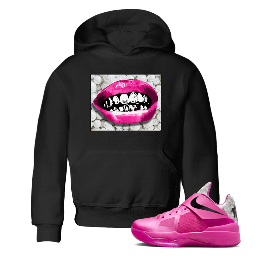 Grillz Lips snkmatch Tees Kids - Nike KD 4 Aunt Pearl