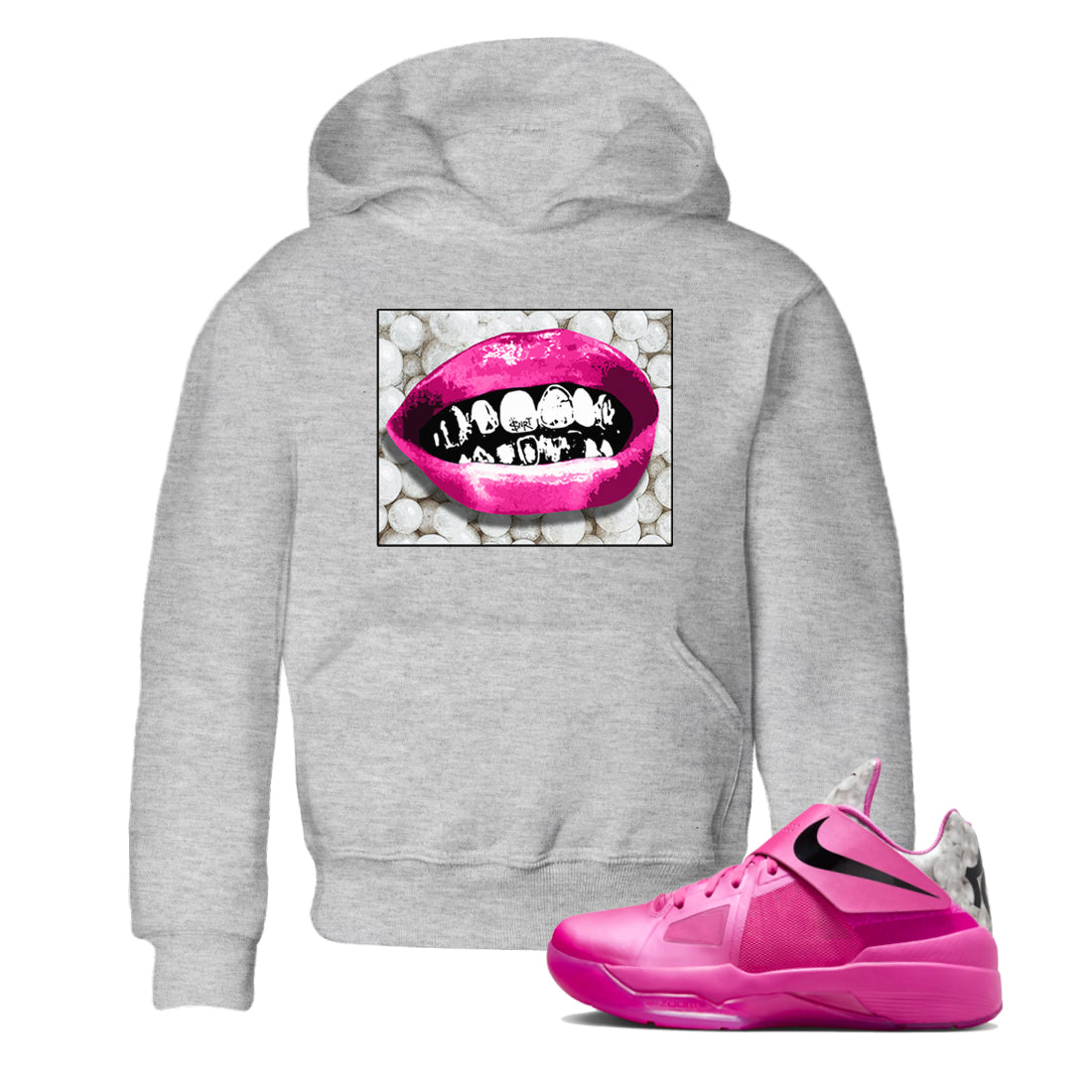 Grillz Lips snkmatch Tees Kids - Nike KD 4 Aunt Pearl