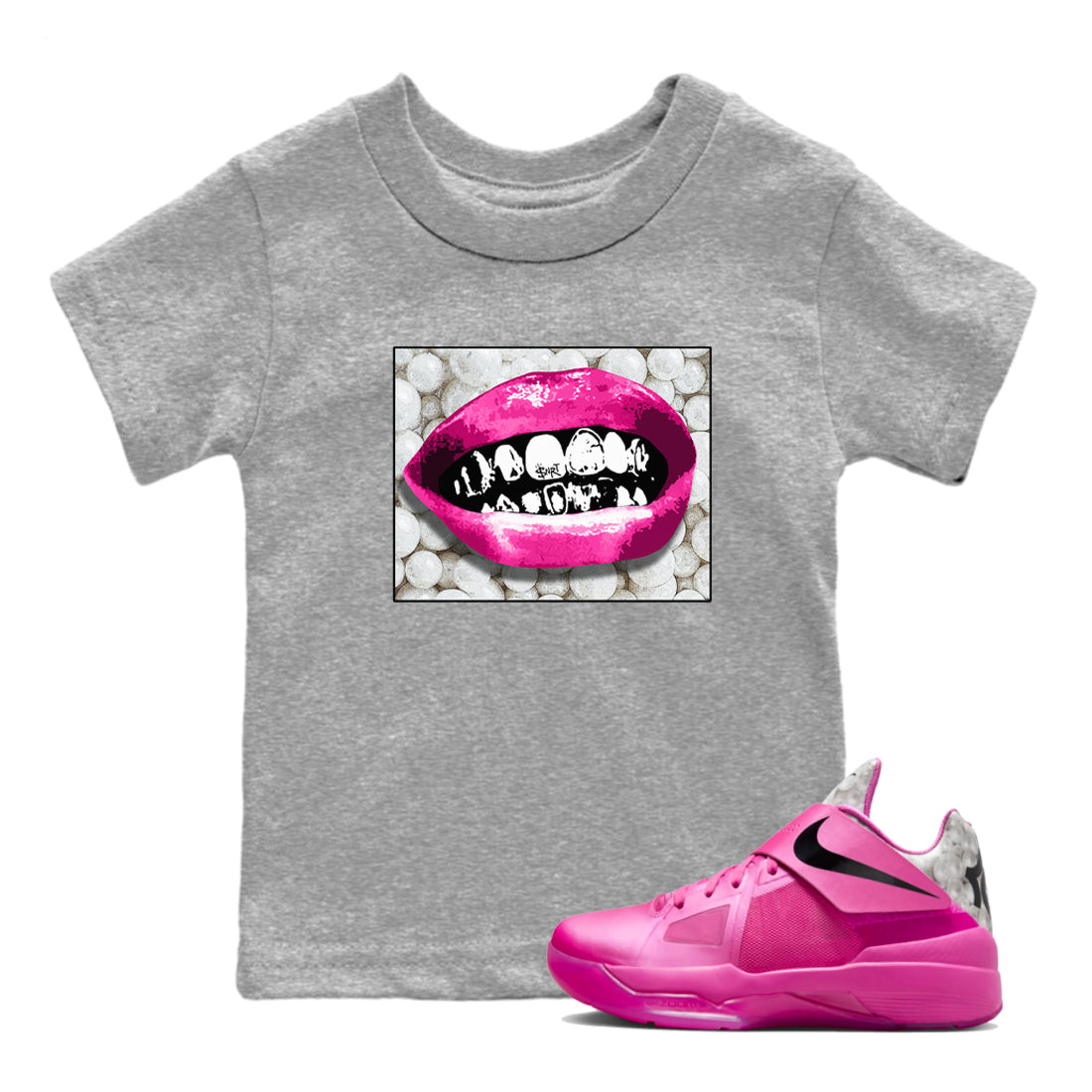 Grillz Lips snkmatch Tees Kids - Nike KD 4 Aunt Pearl