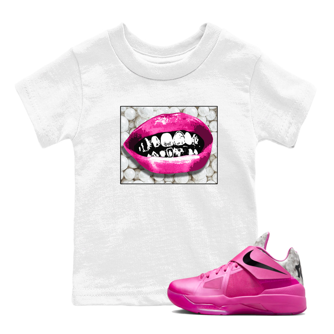Grillz Lips snkmatch Tees Kids - Nike KD 4 Aunt Pearl