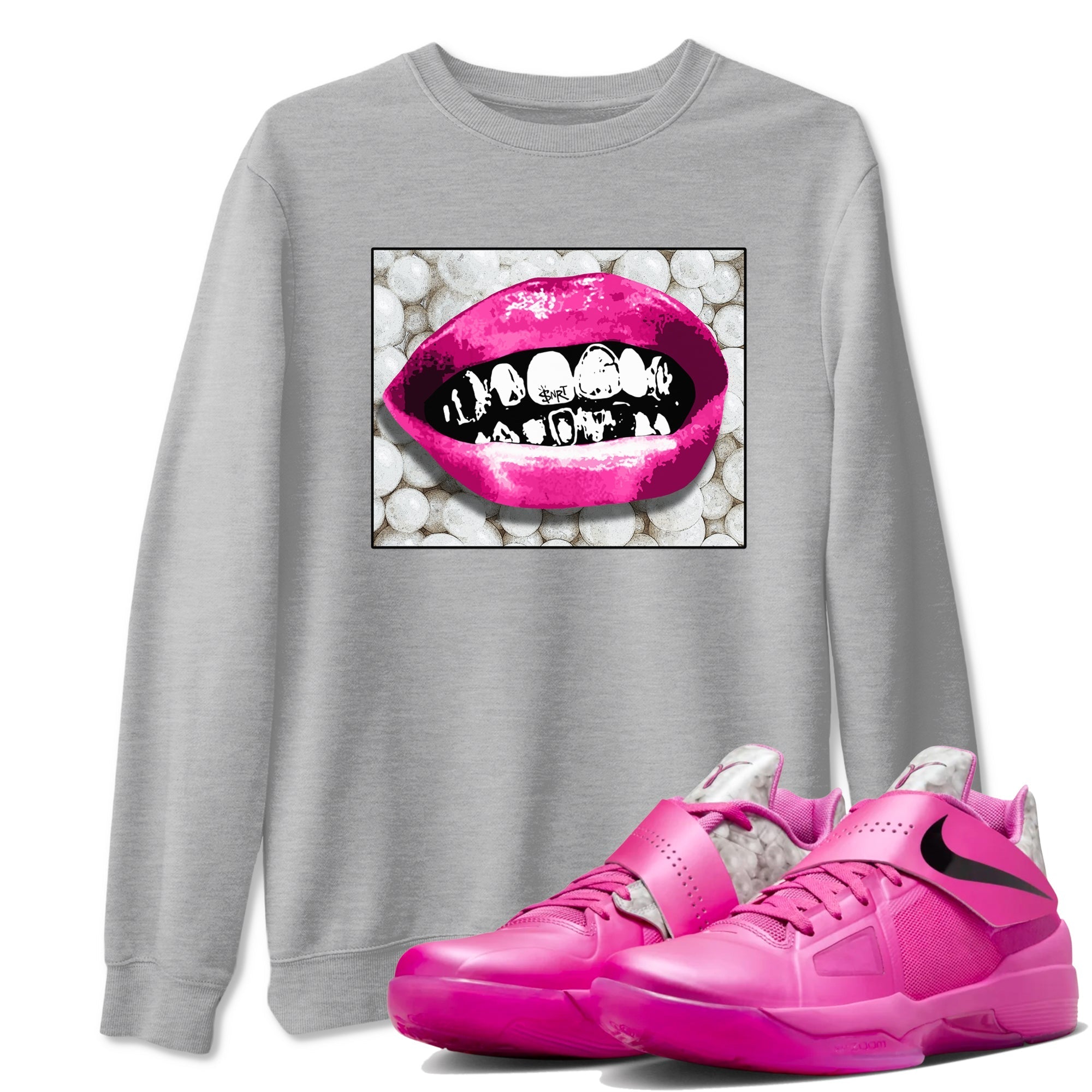 Grillz Lips snkmatch Tees - Nike KD 4 Aunt Pearl