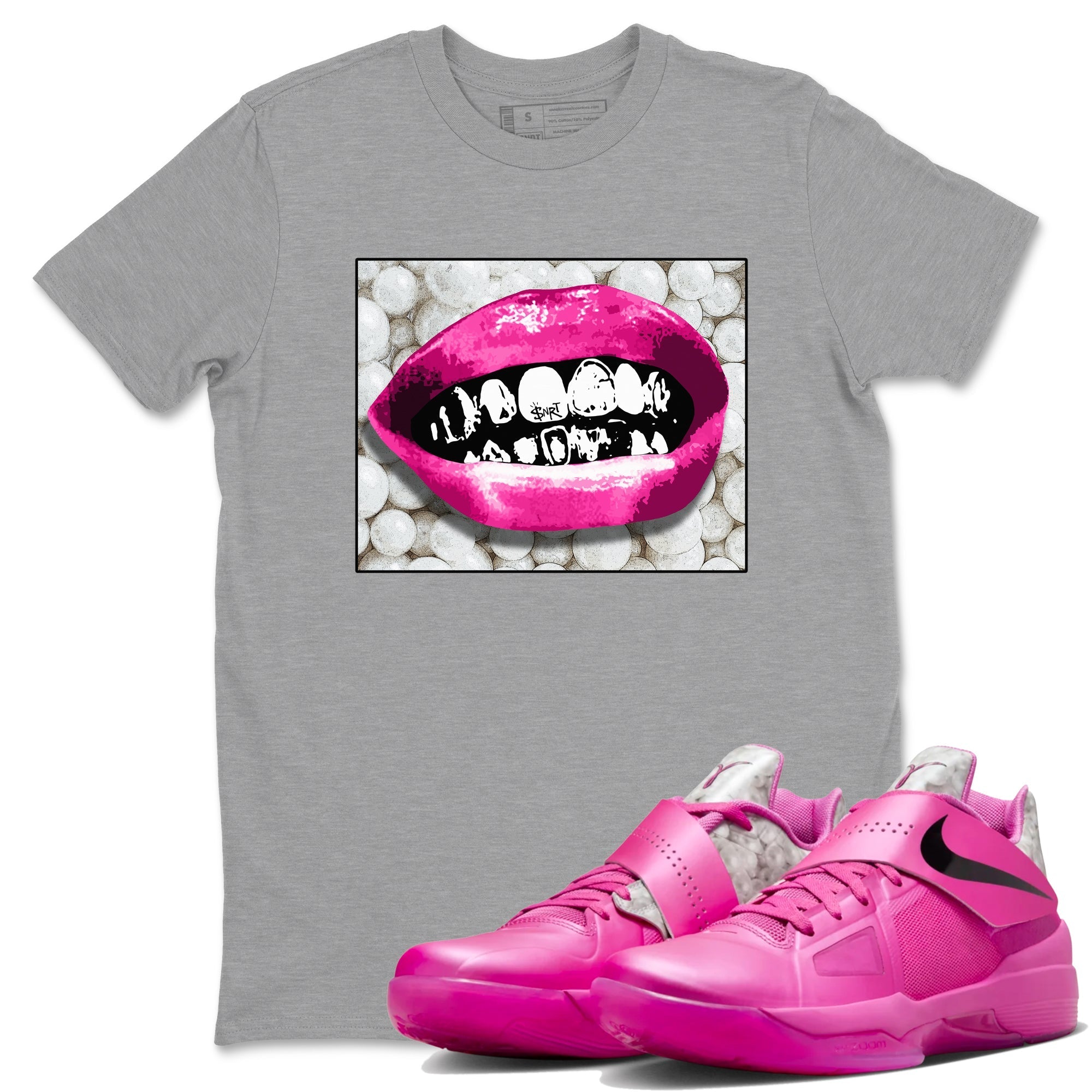 Grillz Lips snkmatch Tees - Nike KD 4 Aunt Pearl