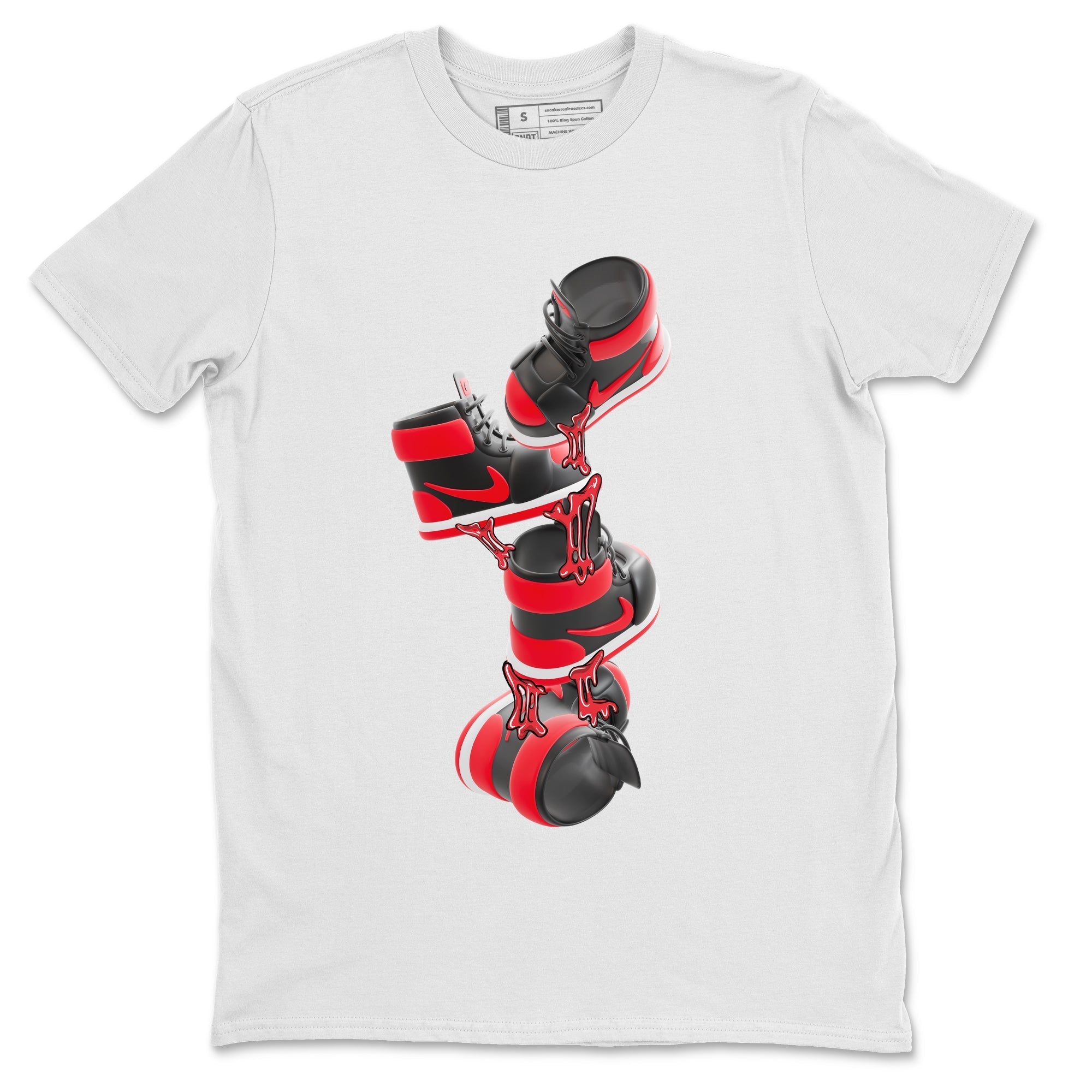 Gum Stuck On Shoes snkmatch Tee - Air Jordan 1 Satin Bred