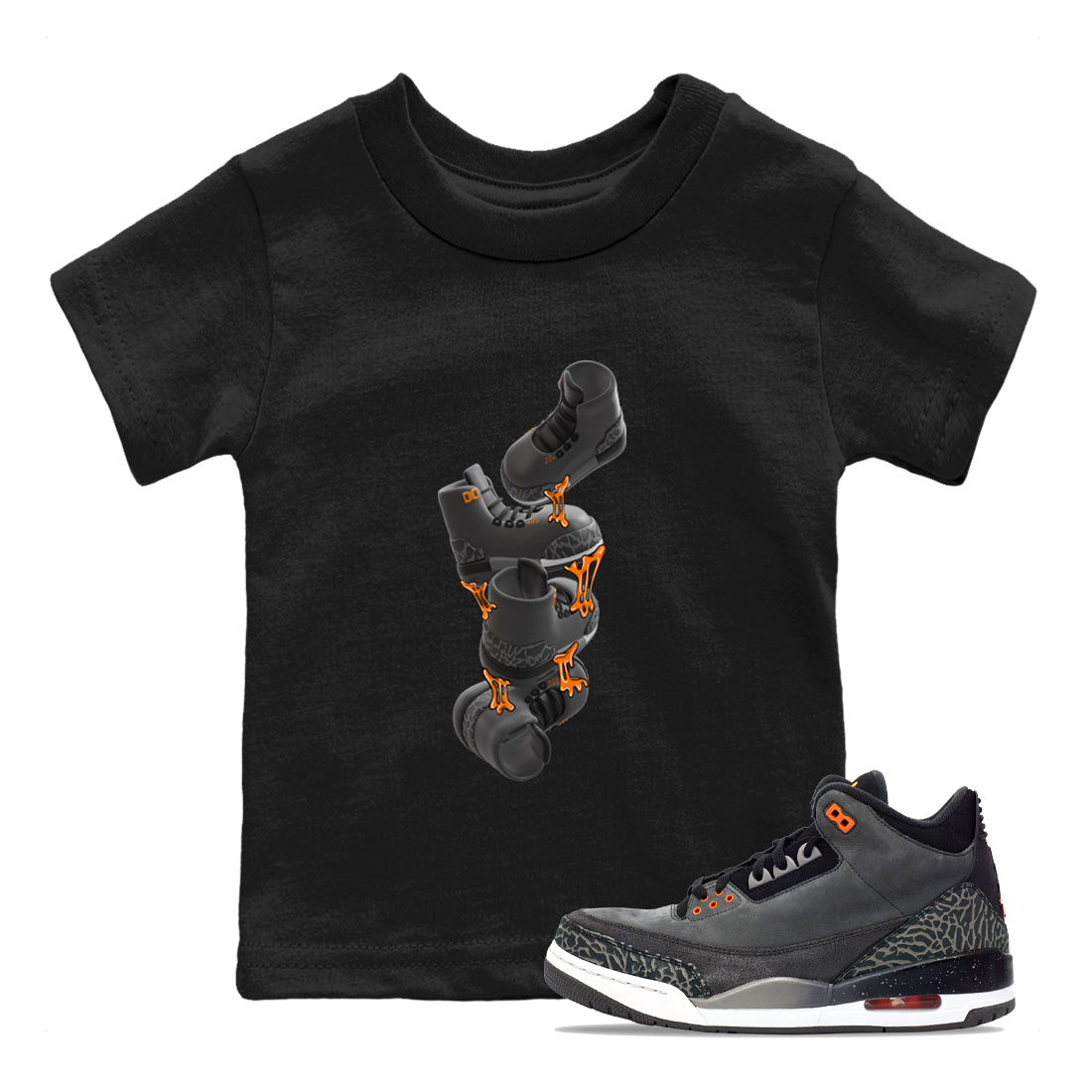 Gum Stuck On Shoes snkmatch Tee Kids - Air Jordan 3 Fear